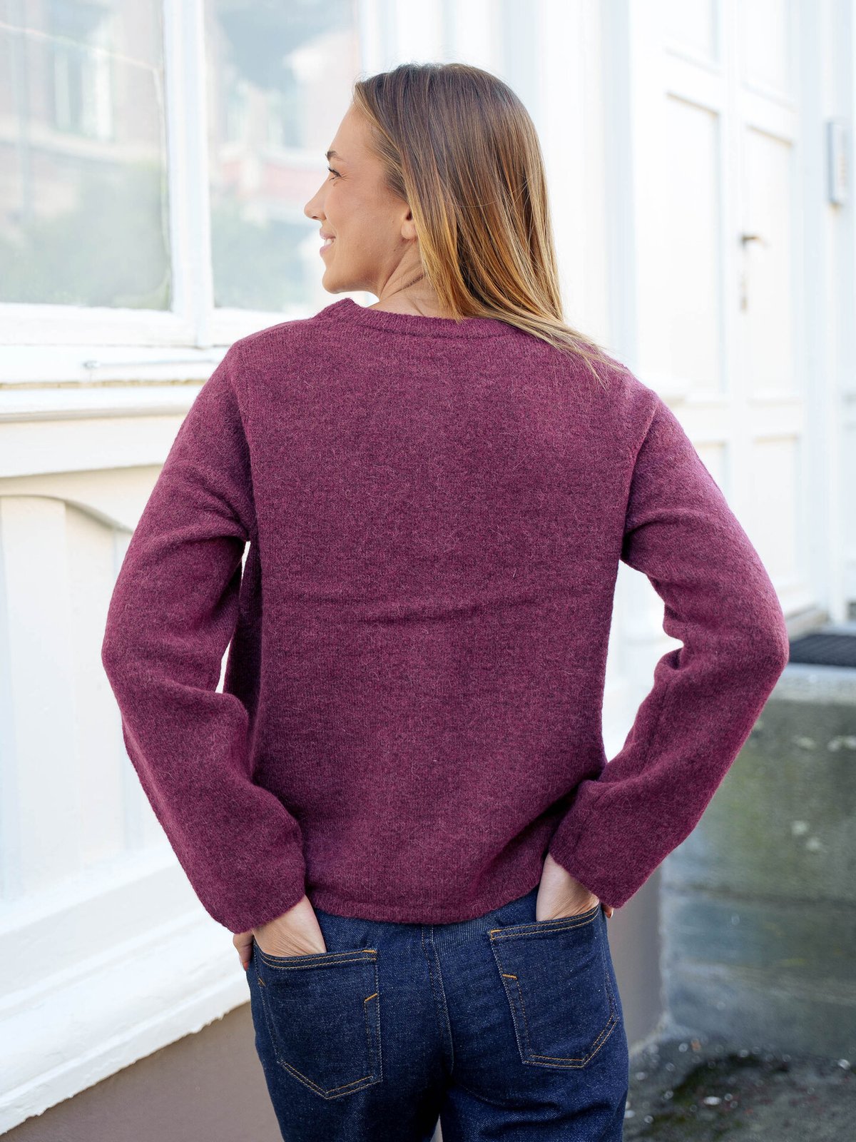 Selected Femme Lulu New Long Sleeve Knit Cardigan Tawny Port
