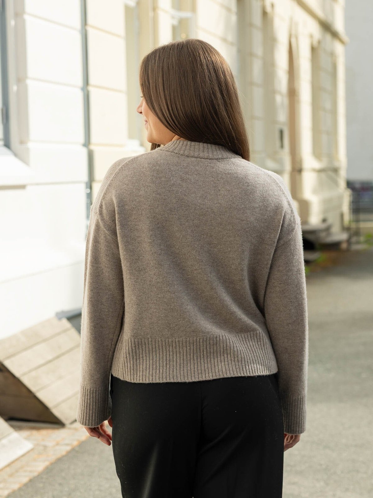 Selected Femme Cille Long Sleeve Knit O-Neck Cardigan Irish Cream MELANGE