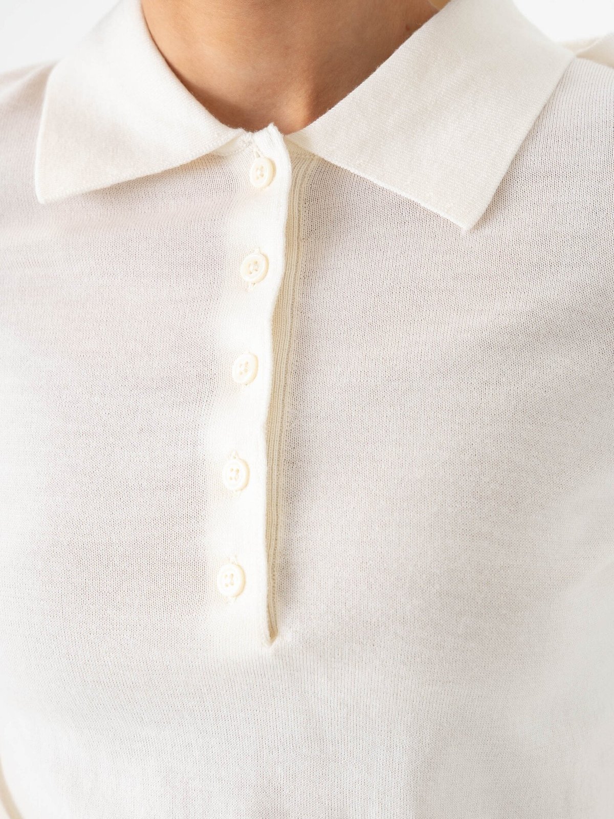 Selected Femme Thea Long Sleeve Knit Merino Collar Neck Egret