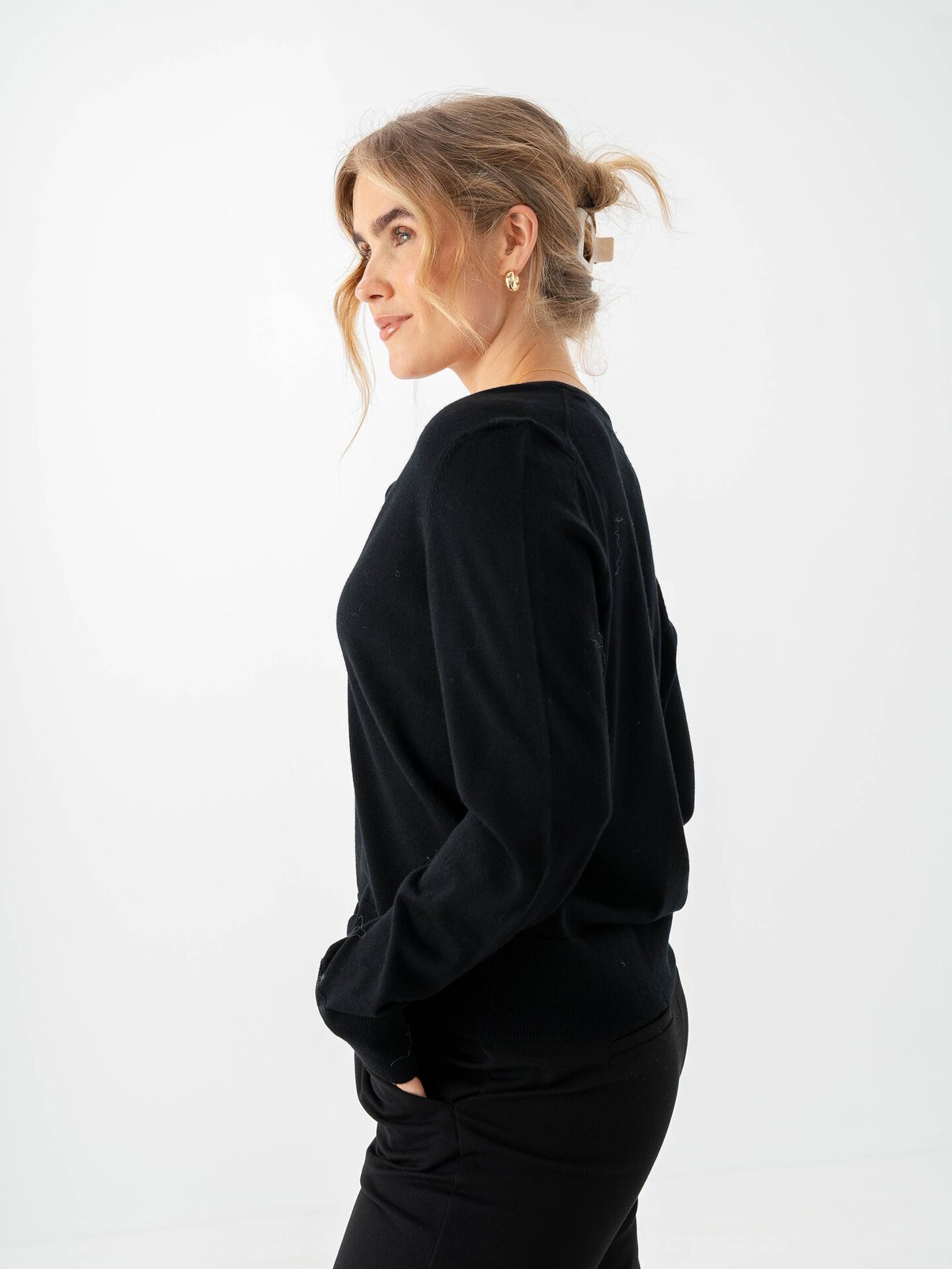 Selected Femme Thea Knit Merino Cardigan Black