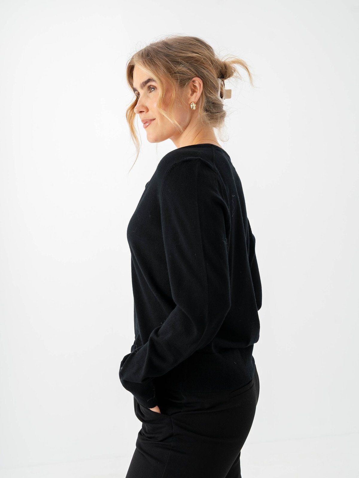 Selected Femme Thea Knit Merino Cardigan Black