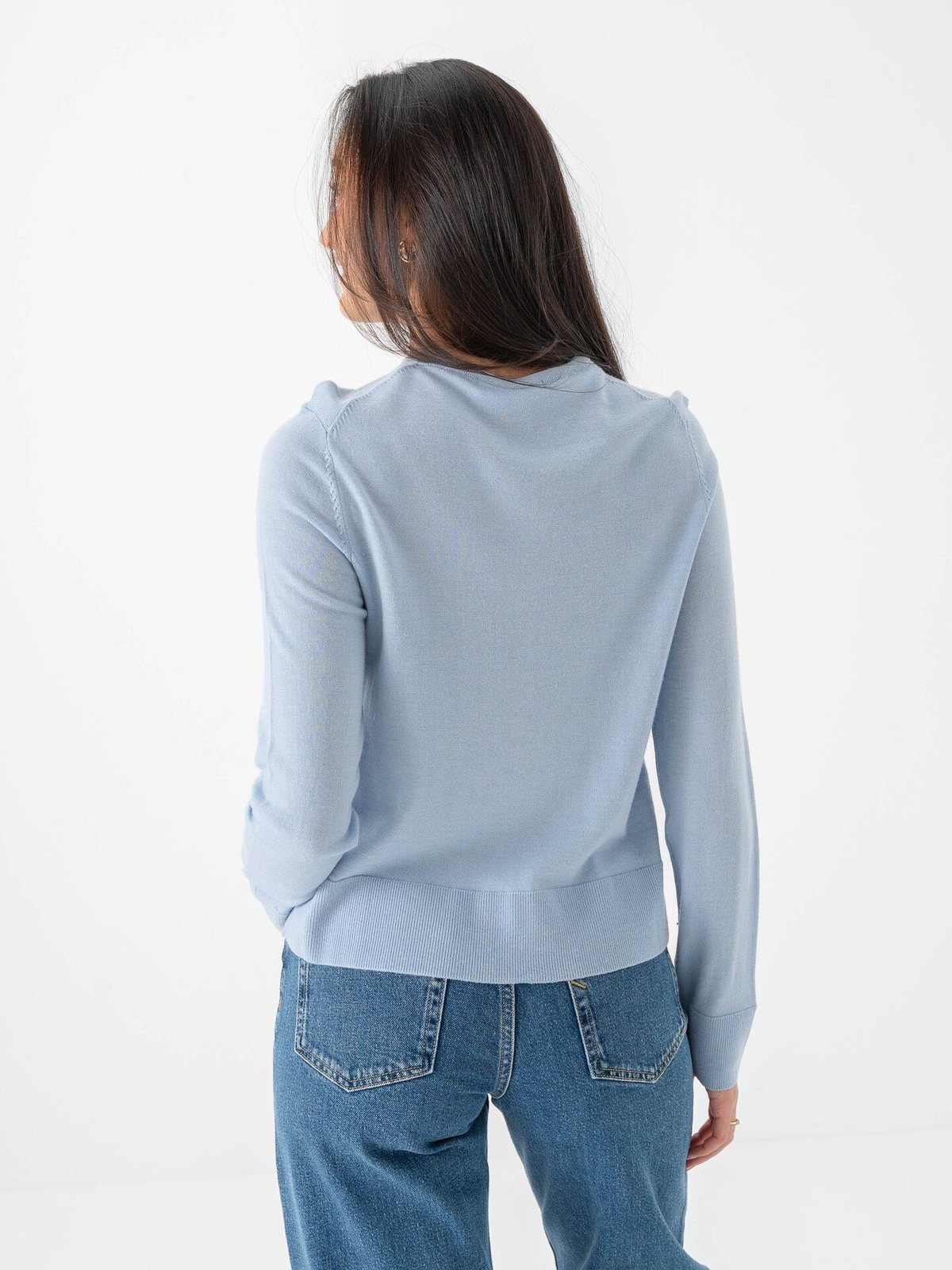 Selected Femme Thea Knit Merino Cardigan Cashmere Blue