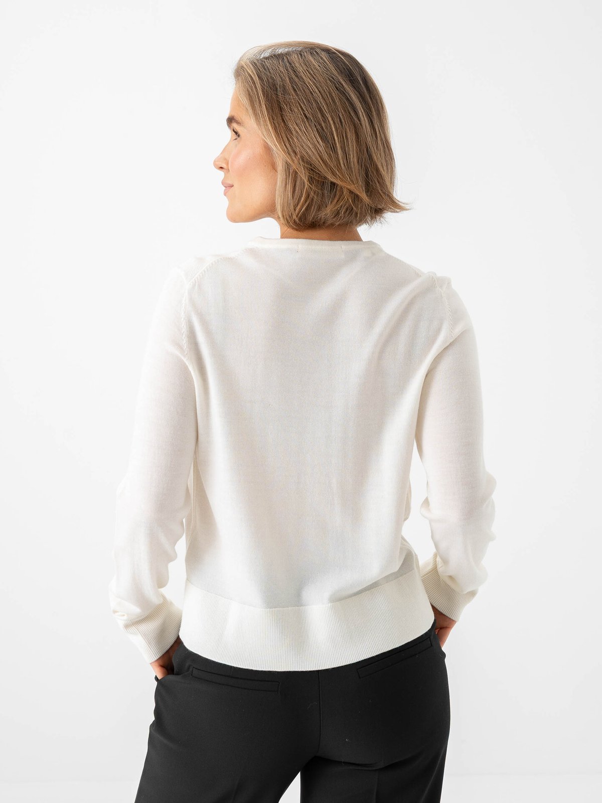 Selected Femme Thea Knit Merino Cardigan Egret