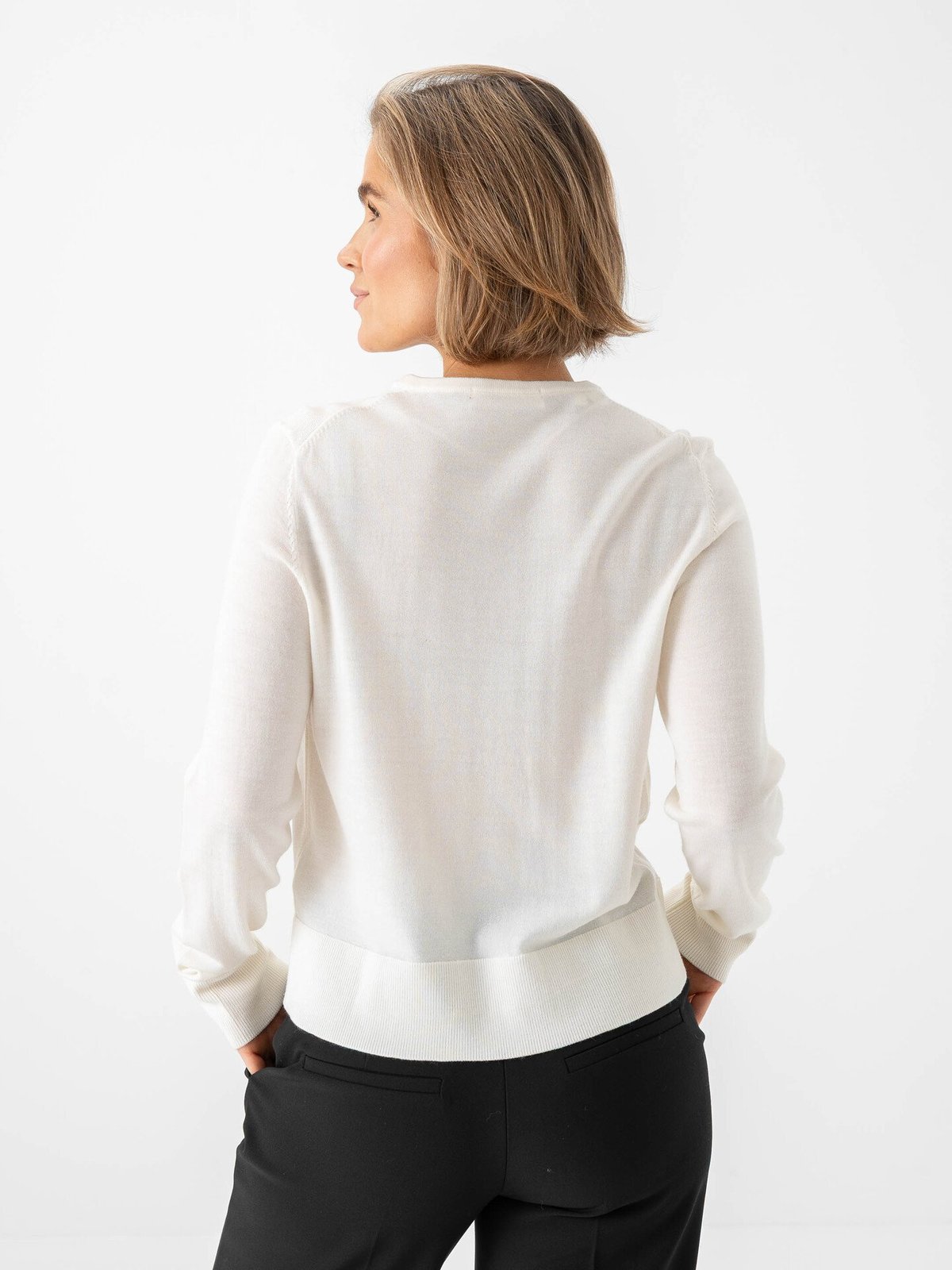 Selected Femme Thea Knit Merino Cardigan Egret