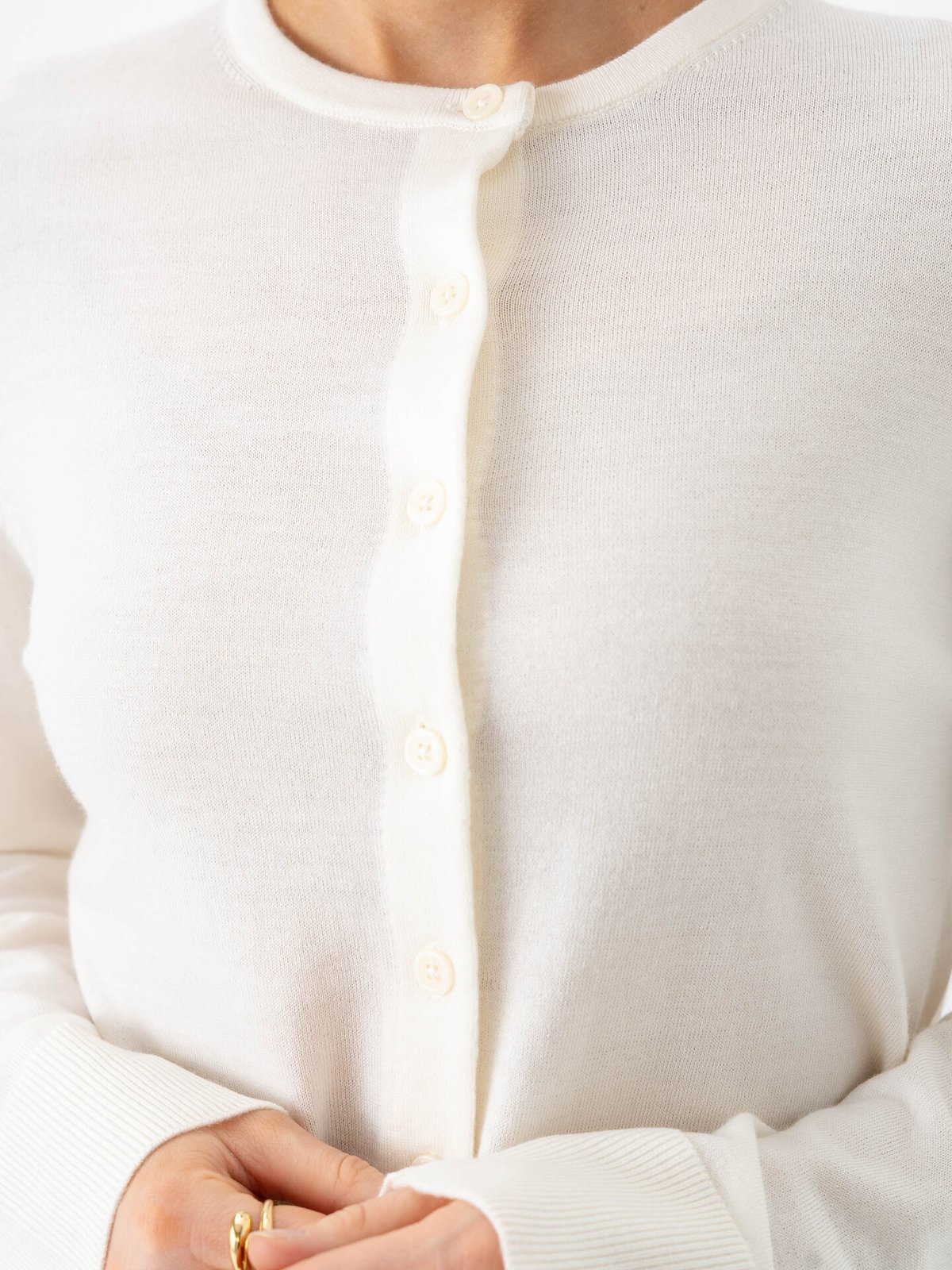 Selected Femme Thea Knit Merino Cardigan Egret