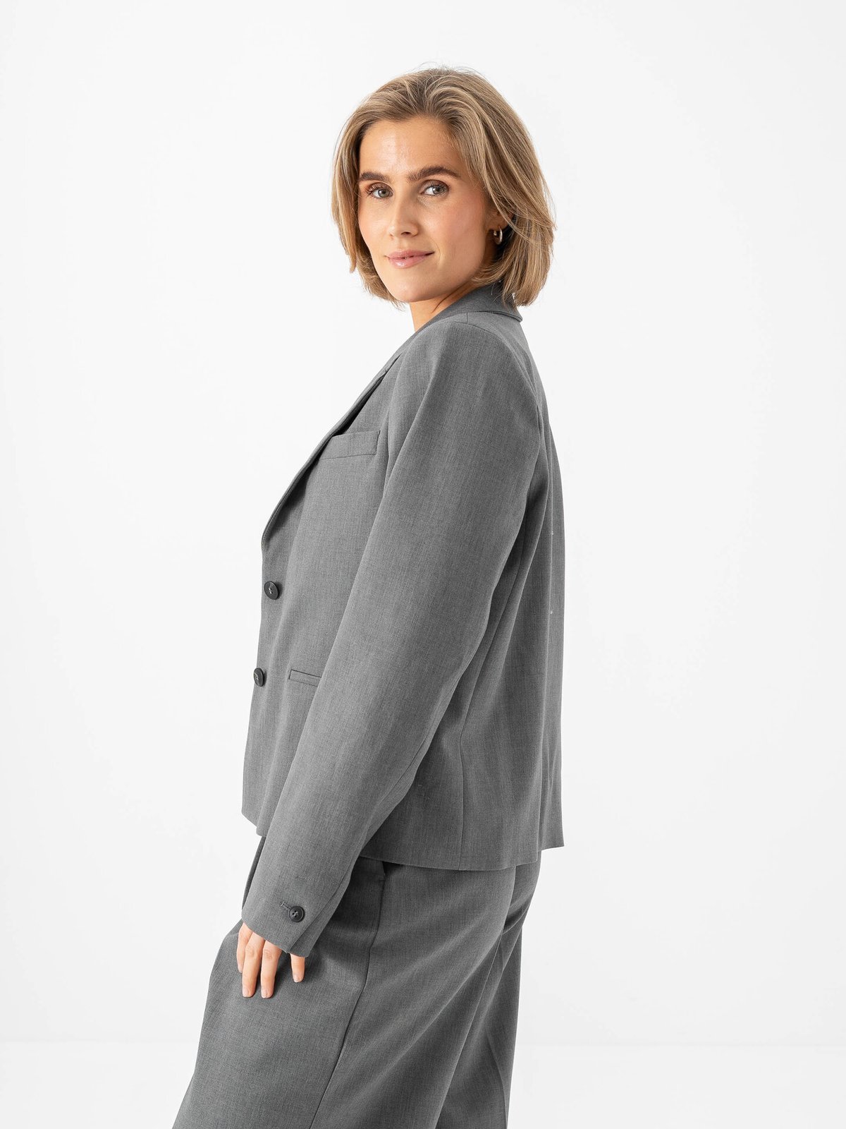 Selected Femme Rita Lano Blazer Medium Grey Melange MELANGE