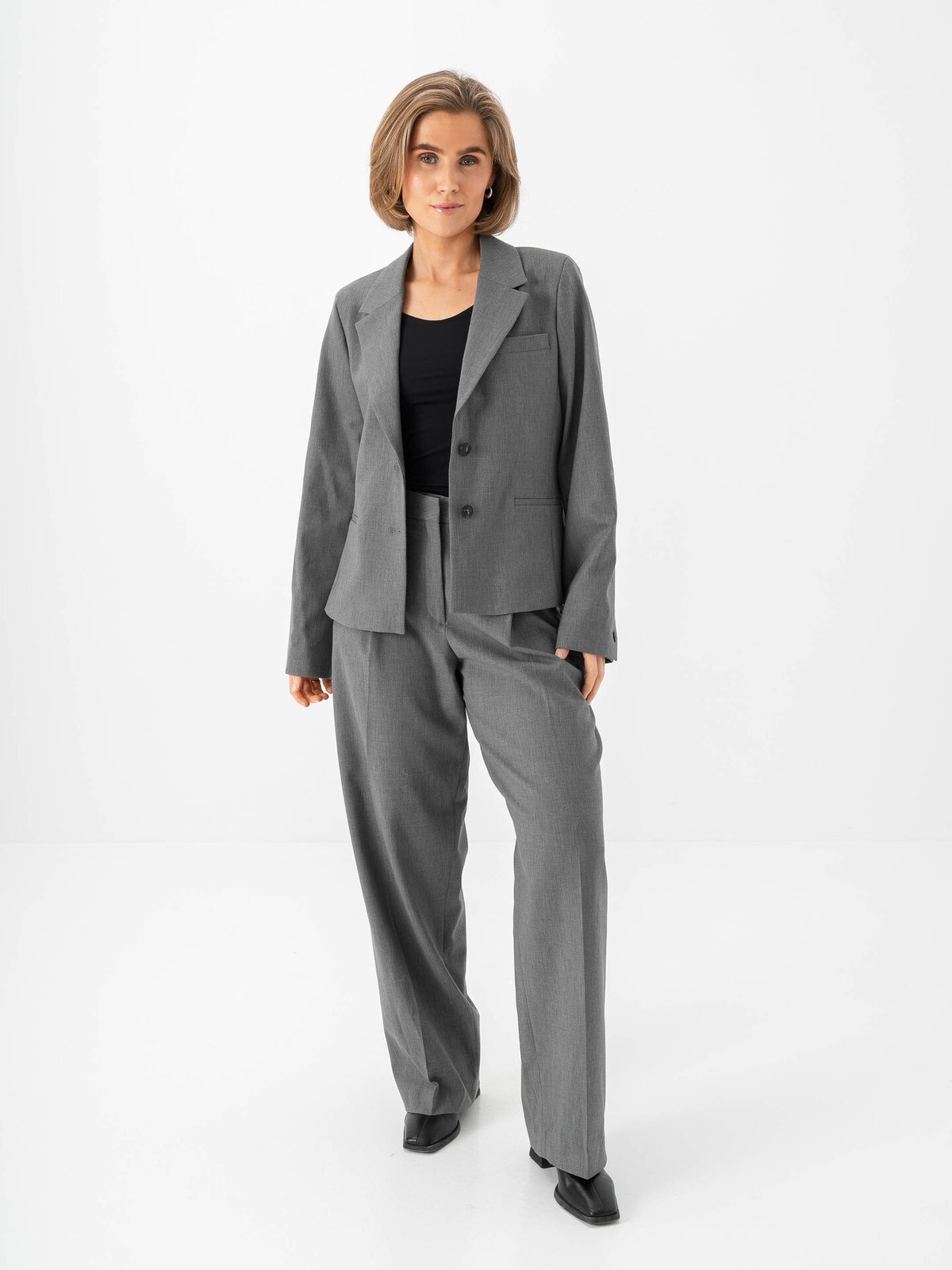 Selected Femme Rita Lano Blazer Medium Grey Melange MELANGE