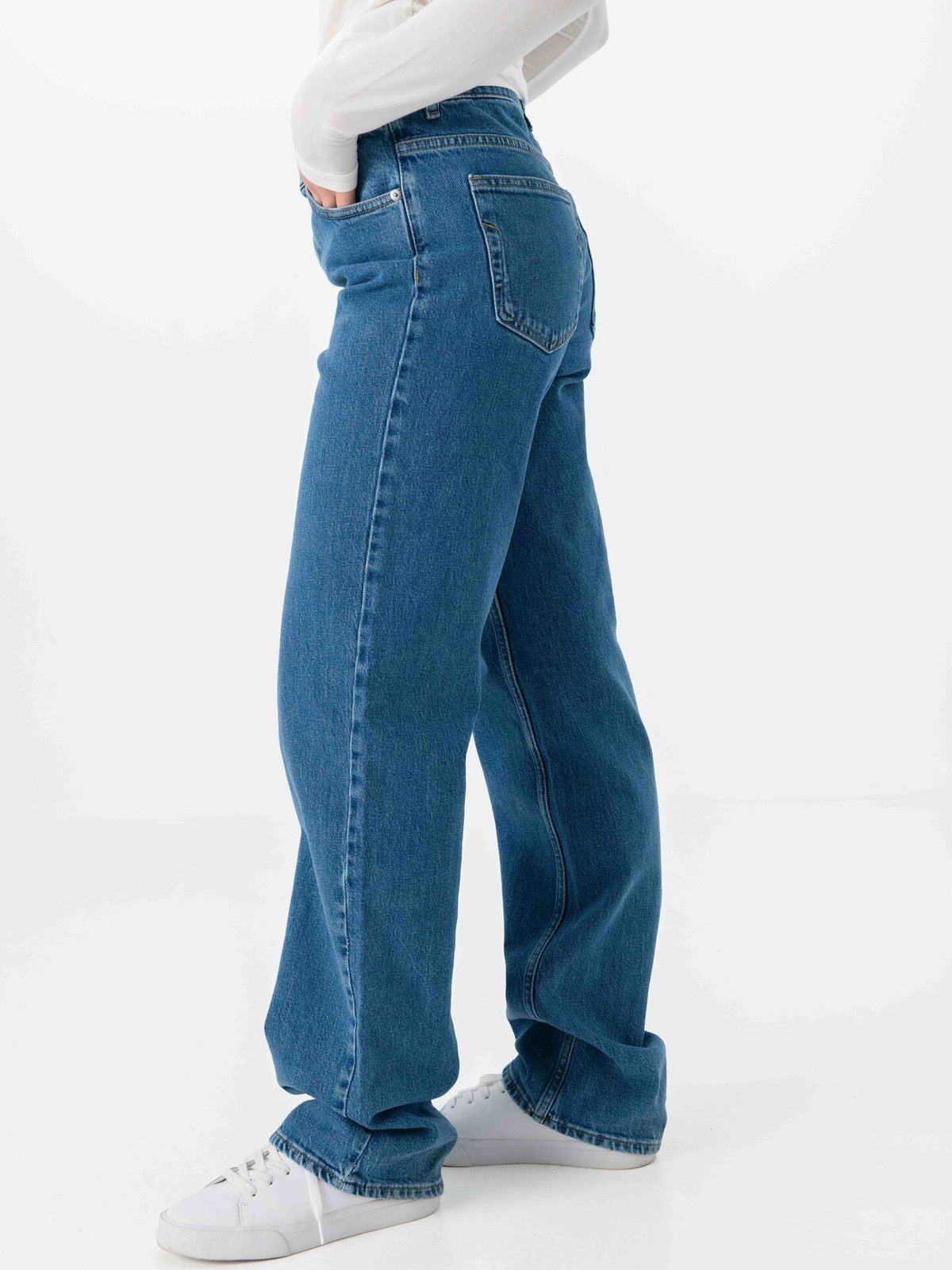 Selected Femme Straight Bea Kori Mid Waist Jeans Medium Blue Denim