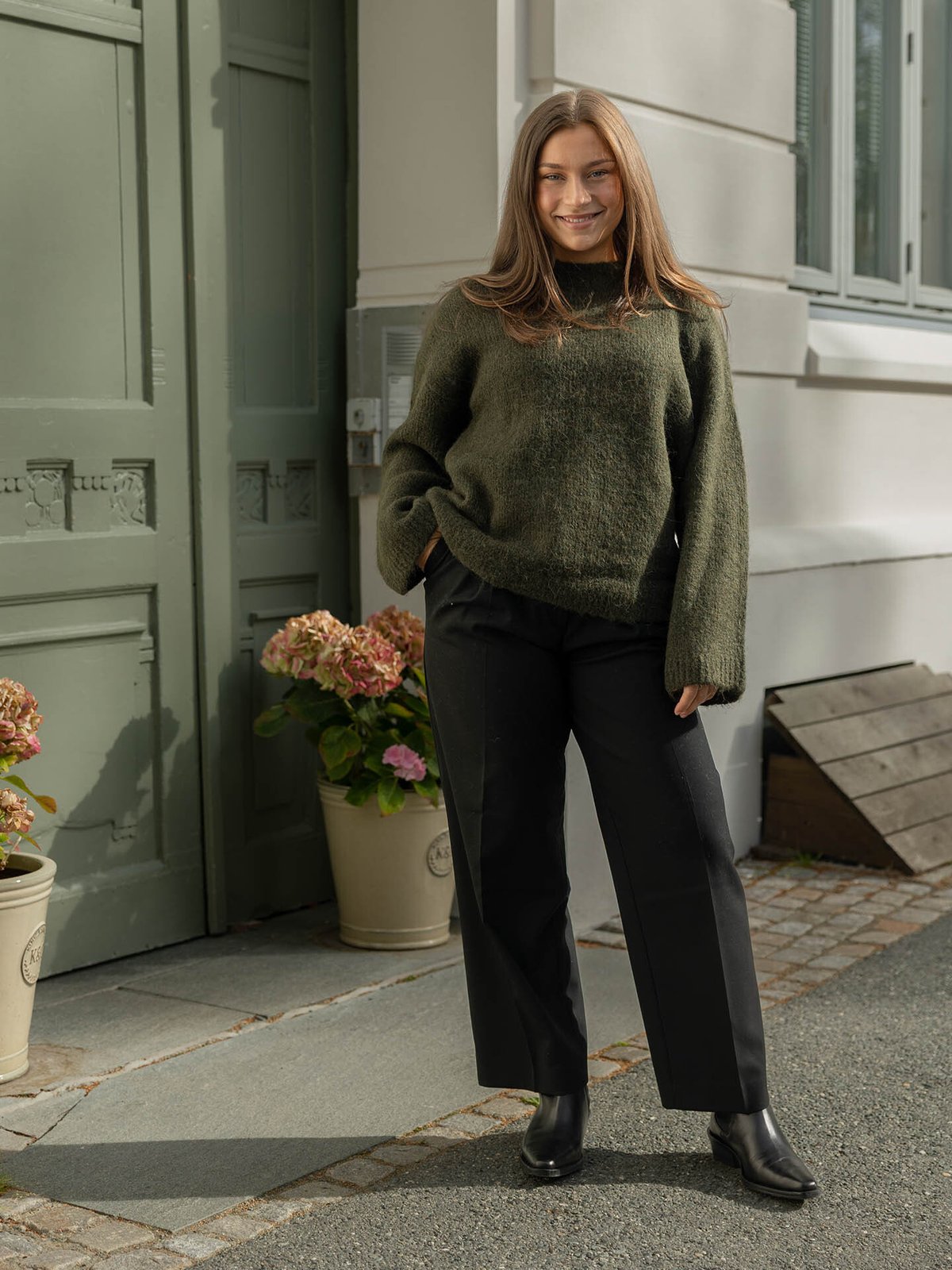 Selected Femme Gabriella Long Sleeve Knit New O-Neck Deep Depths