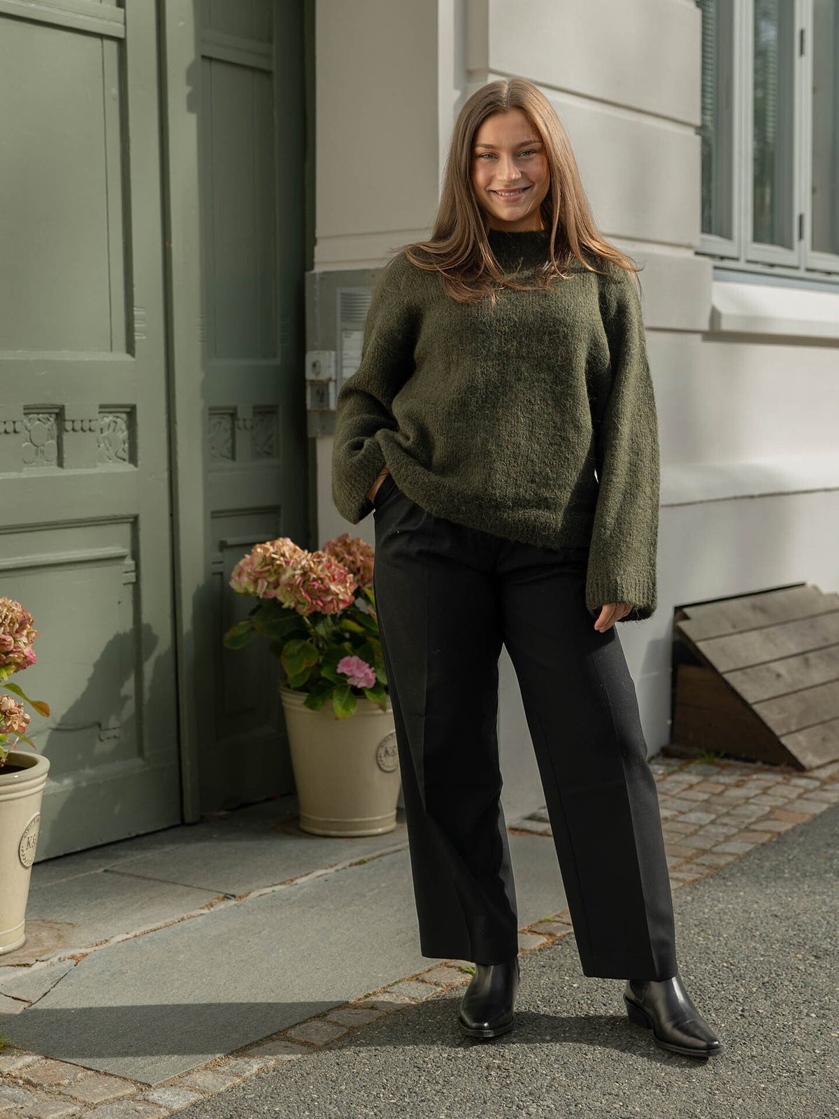 Selected Femme Gabriella Long Sleeve Knit New O-Neck Deep Depths