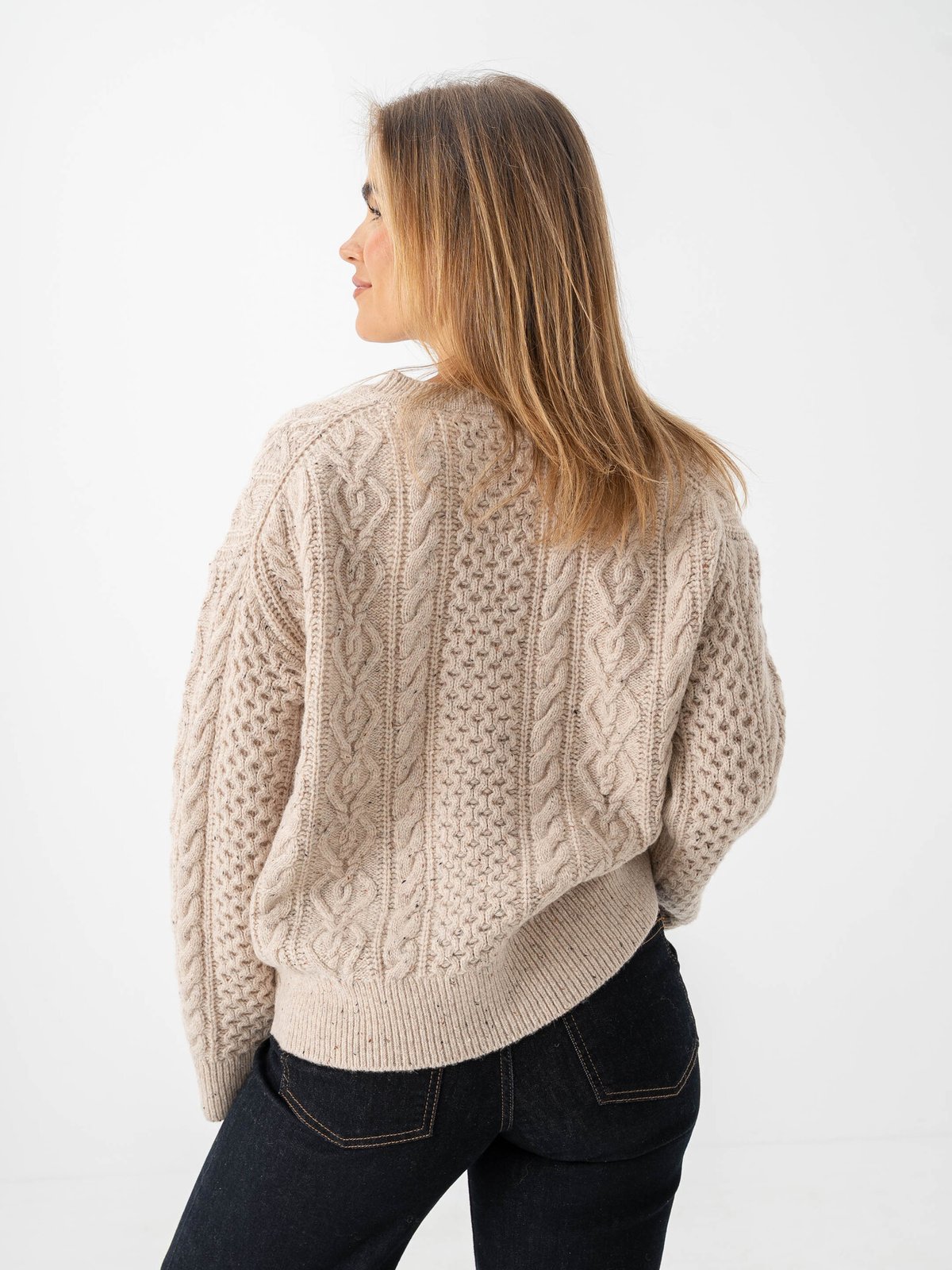 Selected Femme Nelly Long Sleeve Knit O-Neck Cardigan Birch Melange