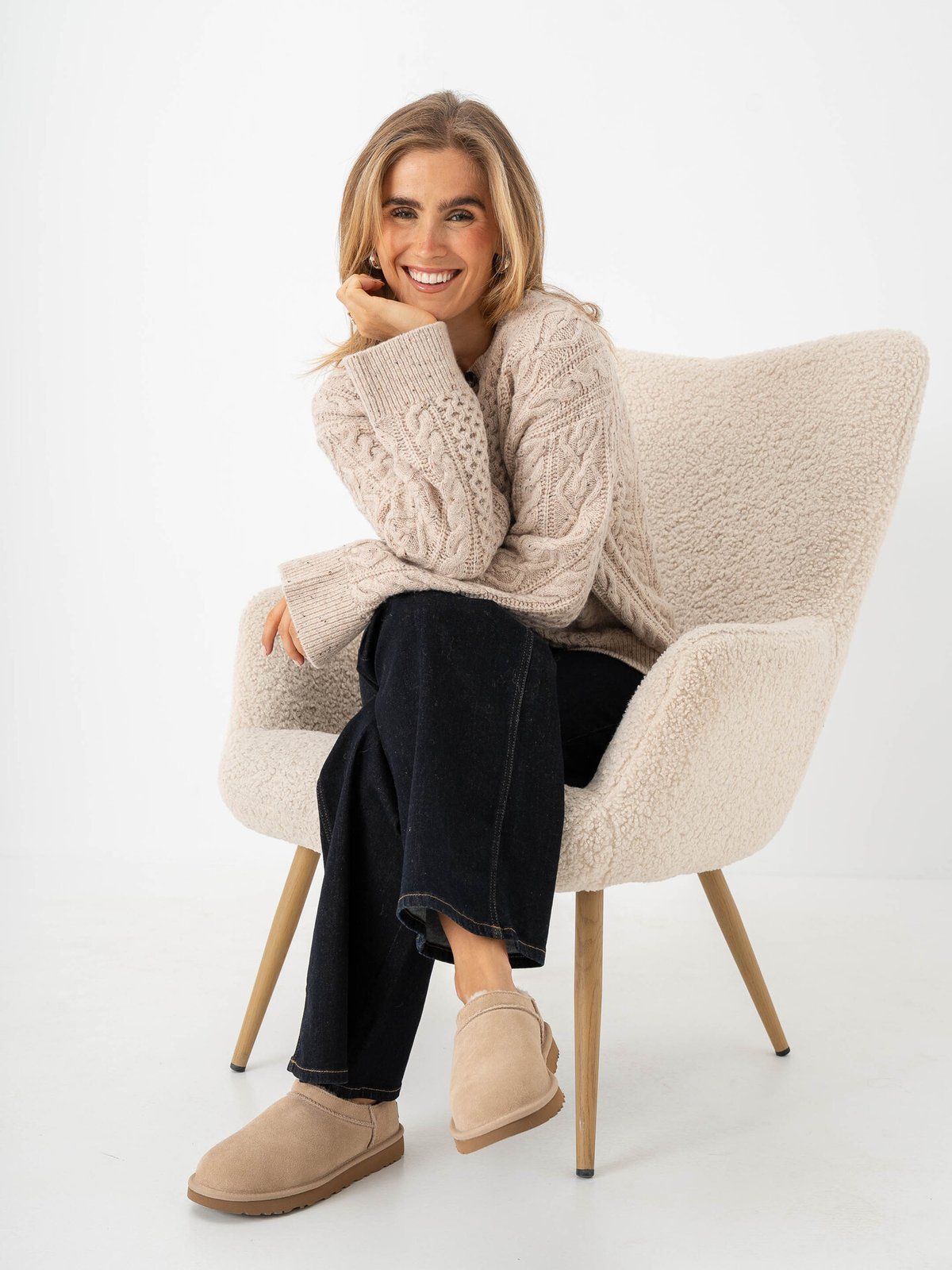 Selected Femme Nelly Long Sleeve Knit O-Neck Cardigan Birch Melange