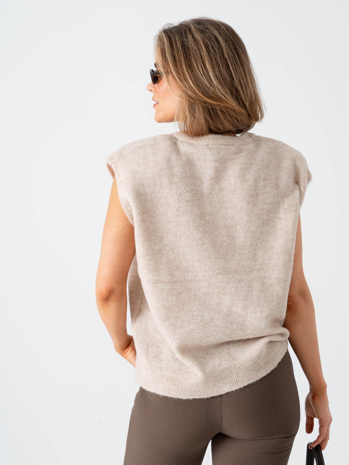 Selected Femme Lulu Short Sleeve Knit Vest Birch