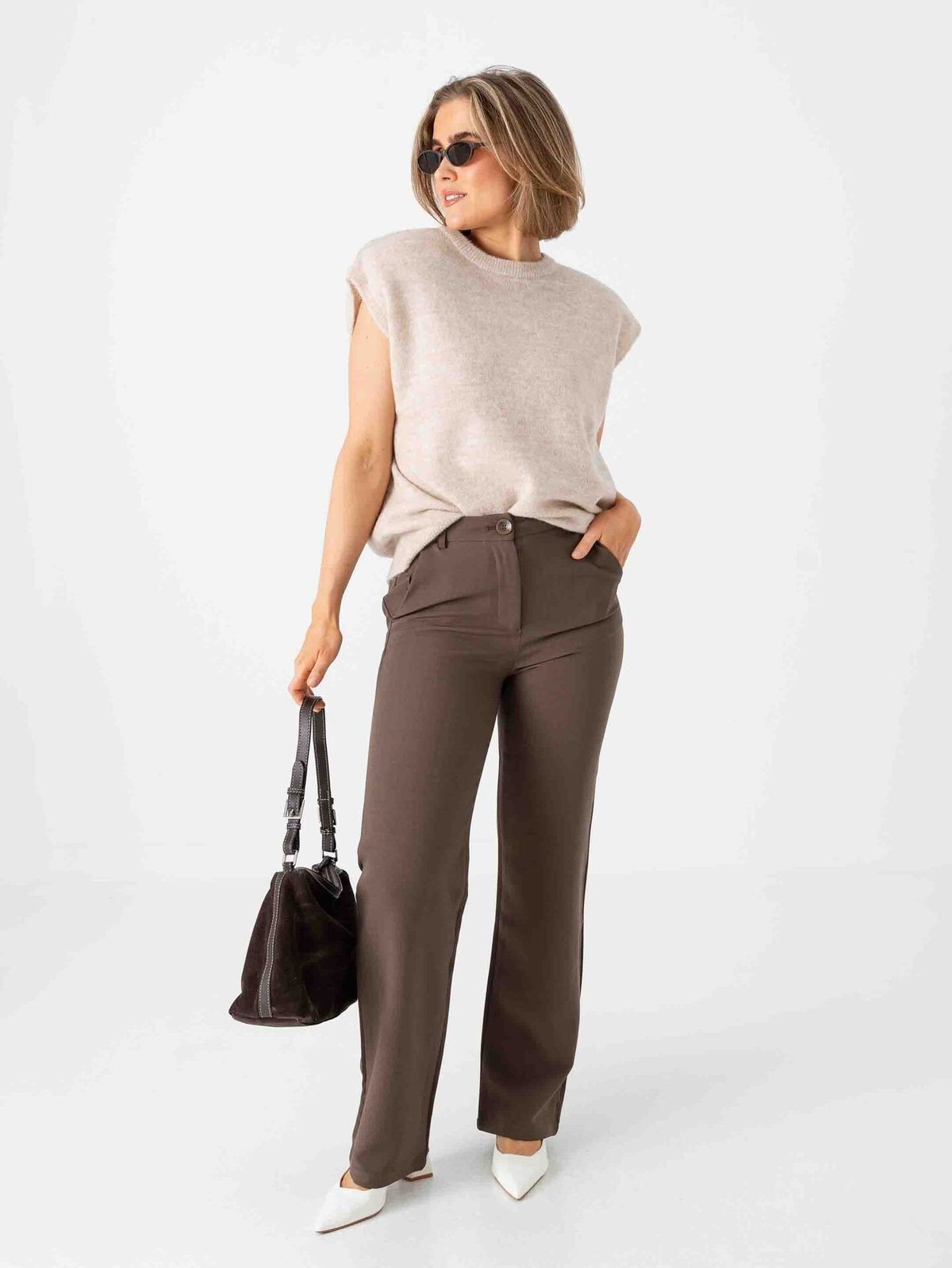 Selected Femme Lulu Short Sleeve Knit Vest Birch