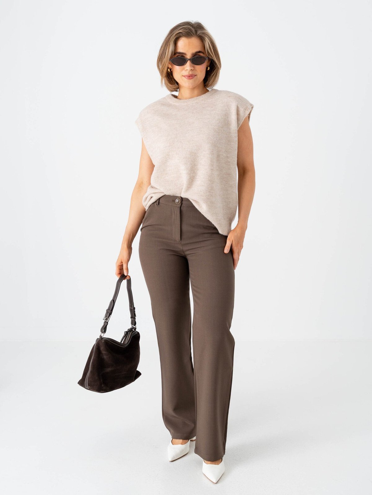 Selected Femme Lulu Short Sleeve Knit Vest Birch