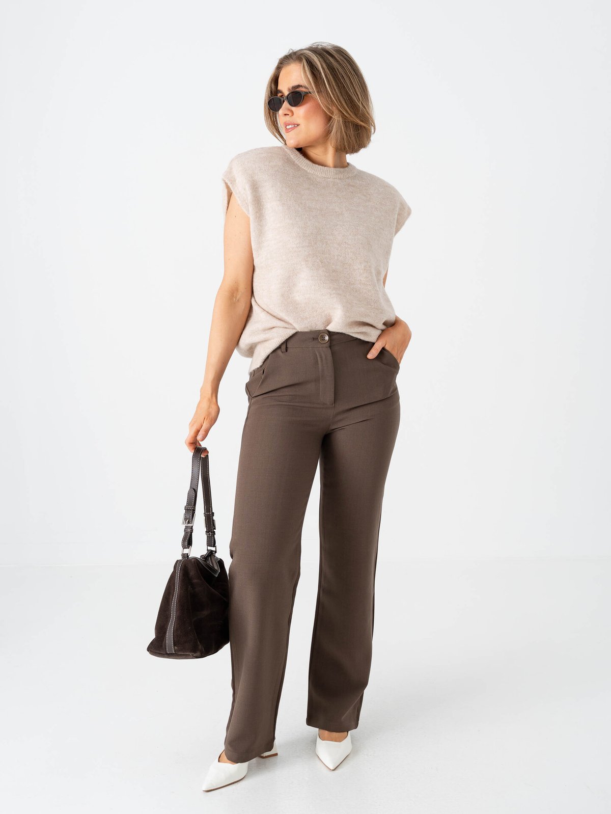 Selected Femme Lulu Short Sleeve Knit Vest Birch