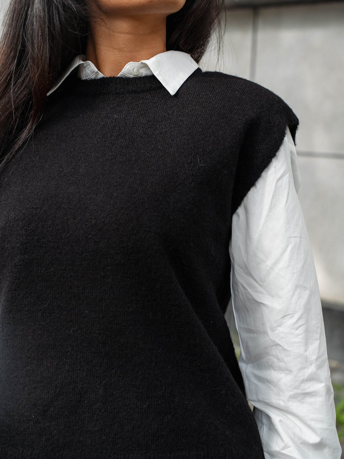 Selected Femme Lulu Short Sleeve Knit Vest Black