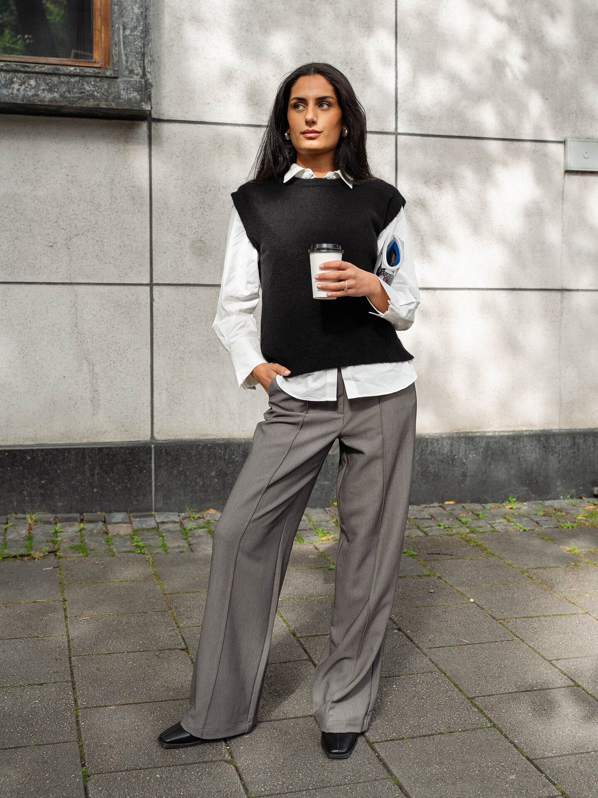 Selected Femme Lulu Short Sleeve Knit Vest Black