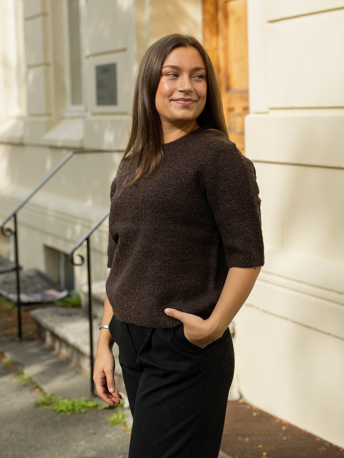 Selected Femme Lelou 2/4 Knit O-Neck Delicioso