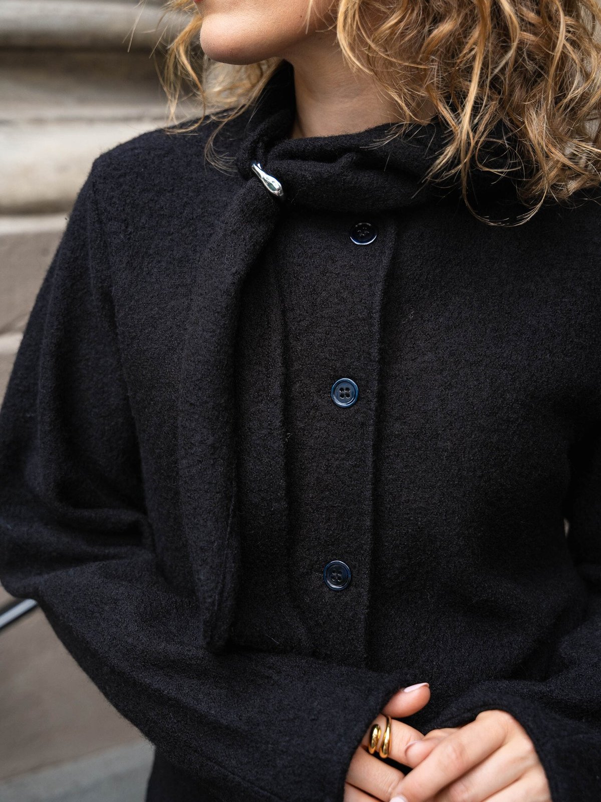 Selected Femme Darla Long Sleeve Knit Jacket Black