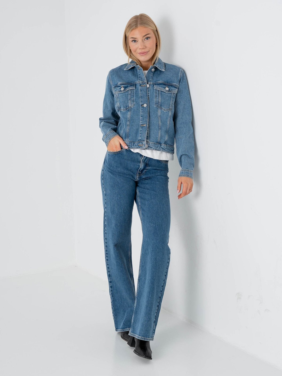 Selected Femme Cena Kori Lig Relaxed Denim Jacket Light Blue Denim