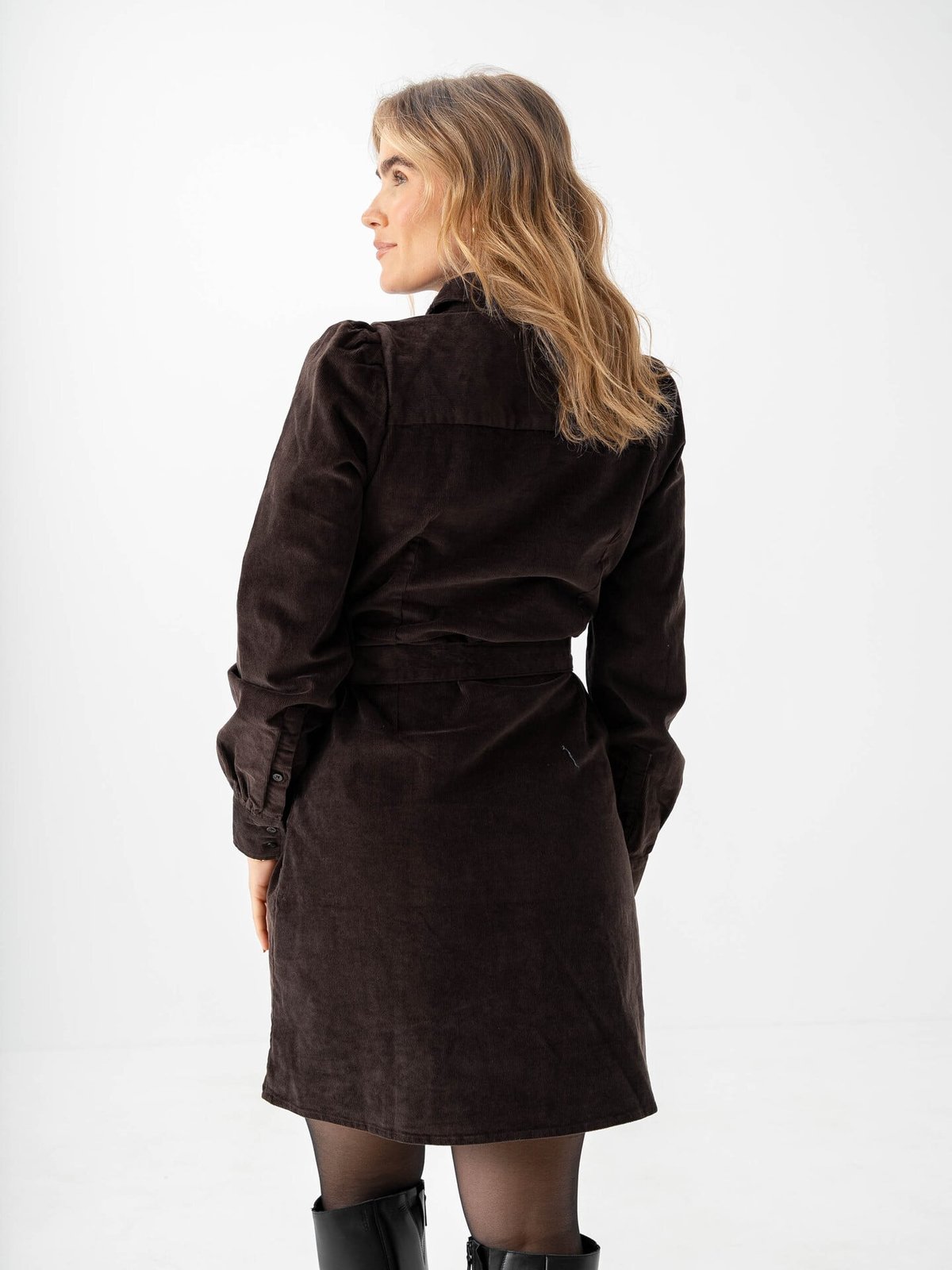 Selected Femme Runa Short Corduroy Dress Chocolate Torte