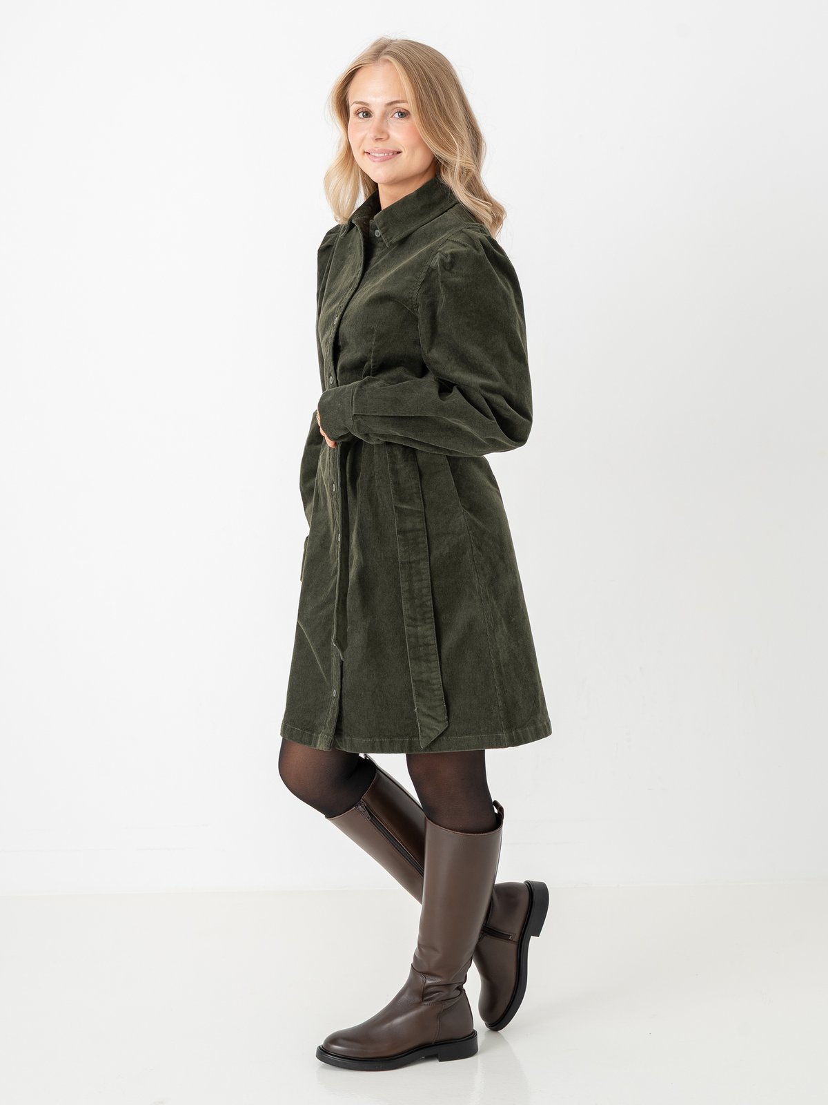 Selected Femme Runa Short Corduroy Dress Deep Depths