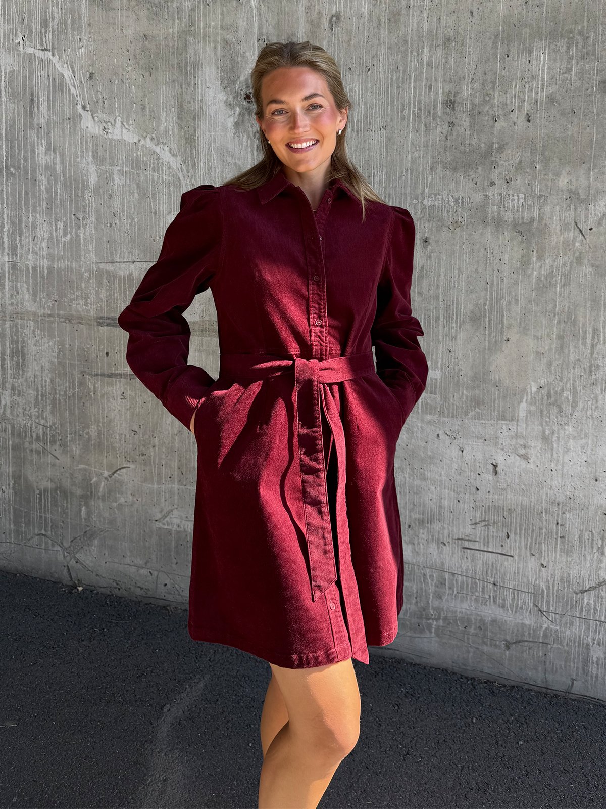 Selected Femme Runa Short Corduroy Dress Tawny Port