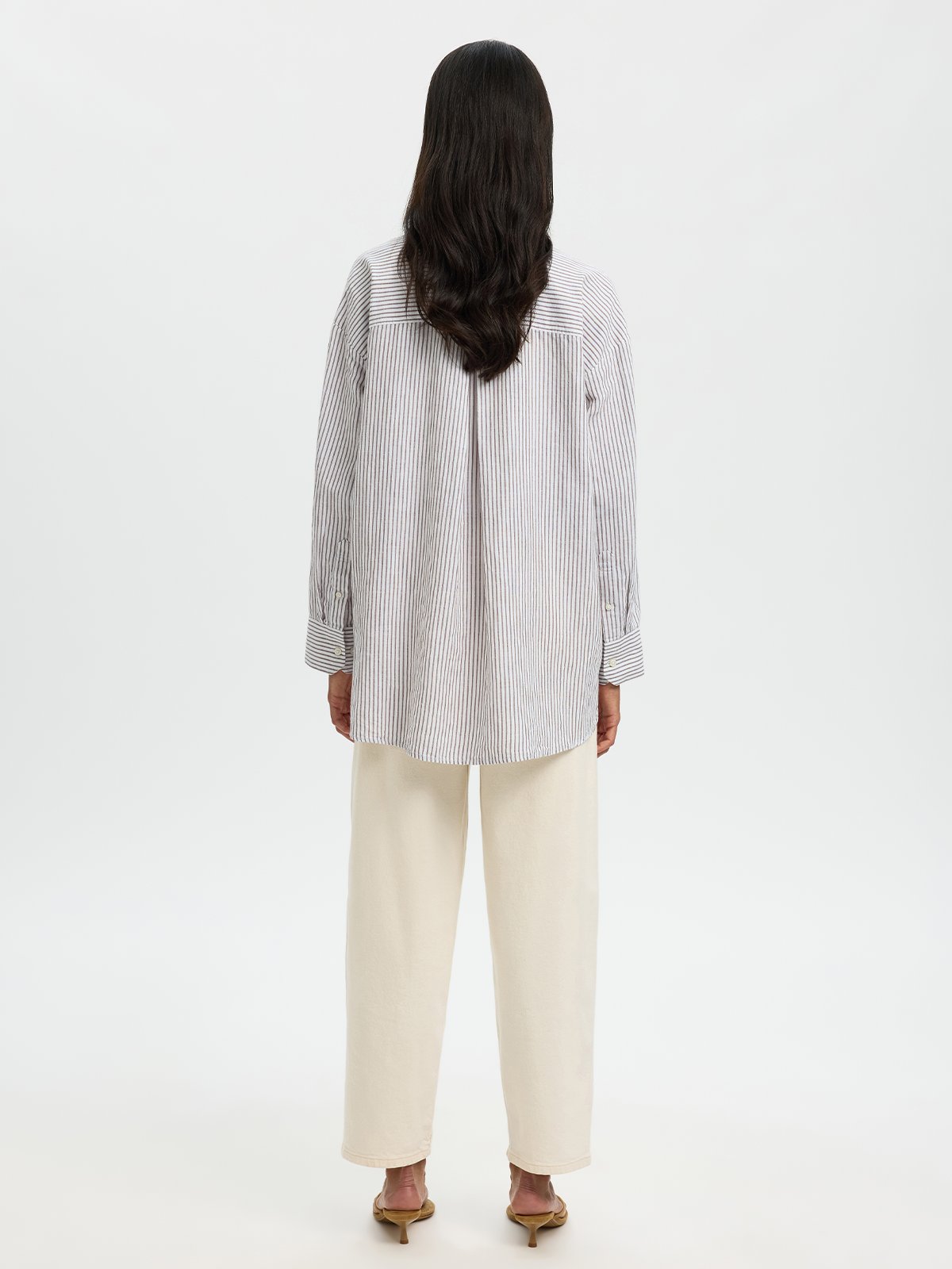 Selected Femme Cleo Oversize Linen Blend Shirt Bright White