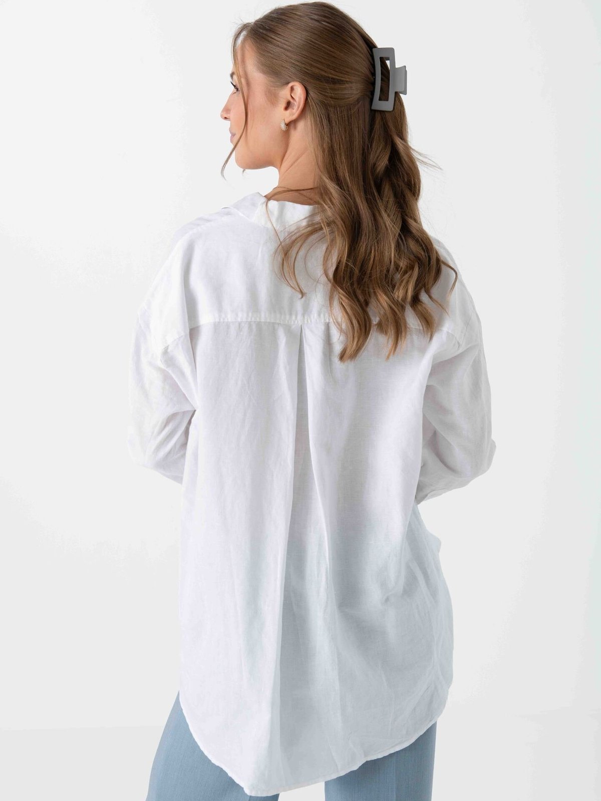 Selected Femme Cleo Oversize Linen Blend Shirt Bright White