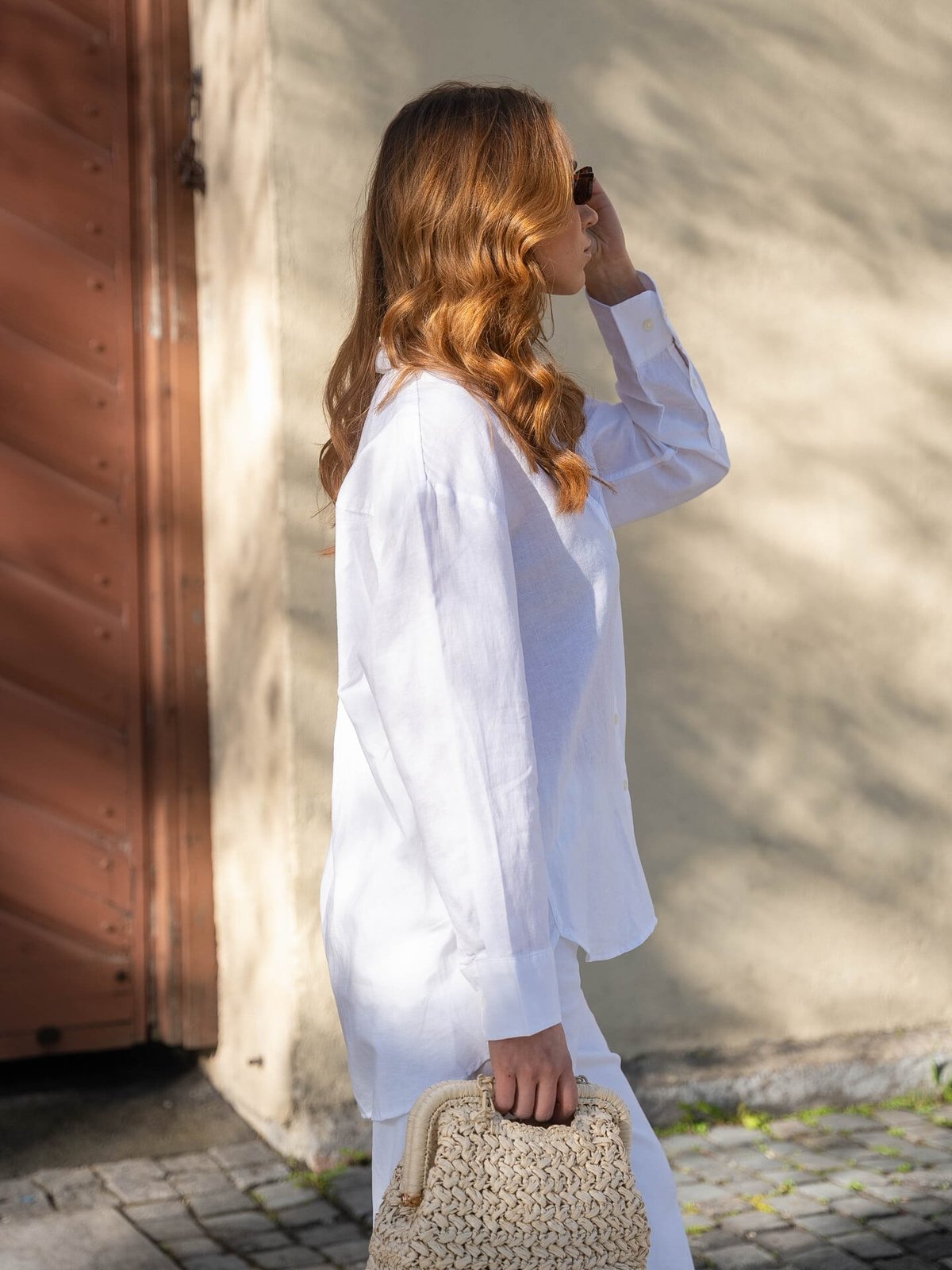 Selected Femme Cleo Oversize Linen Blend Shirt Bright White