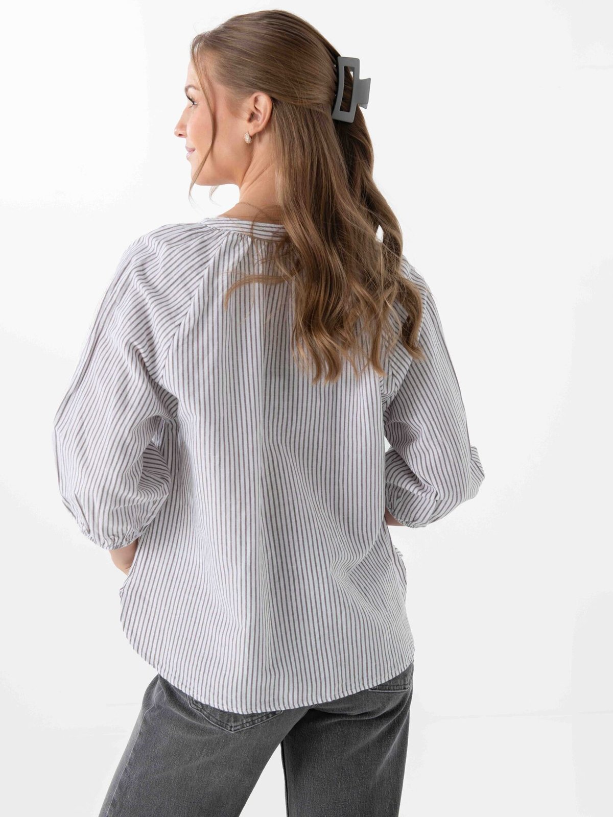 Selected Femme Cleo Alberta Linen Blend Shirt Bright White / Chocolate Chip