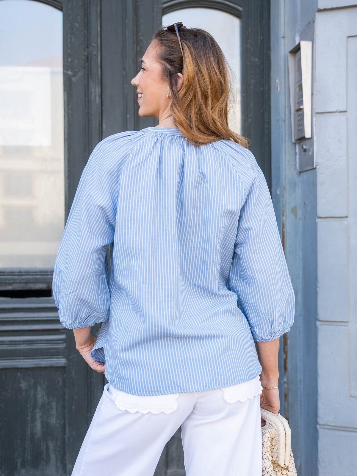 Selected Femme Cleo-Alberta Linen Blend Shirt Dusty Blue