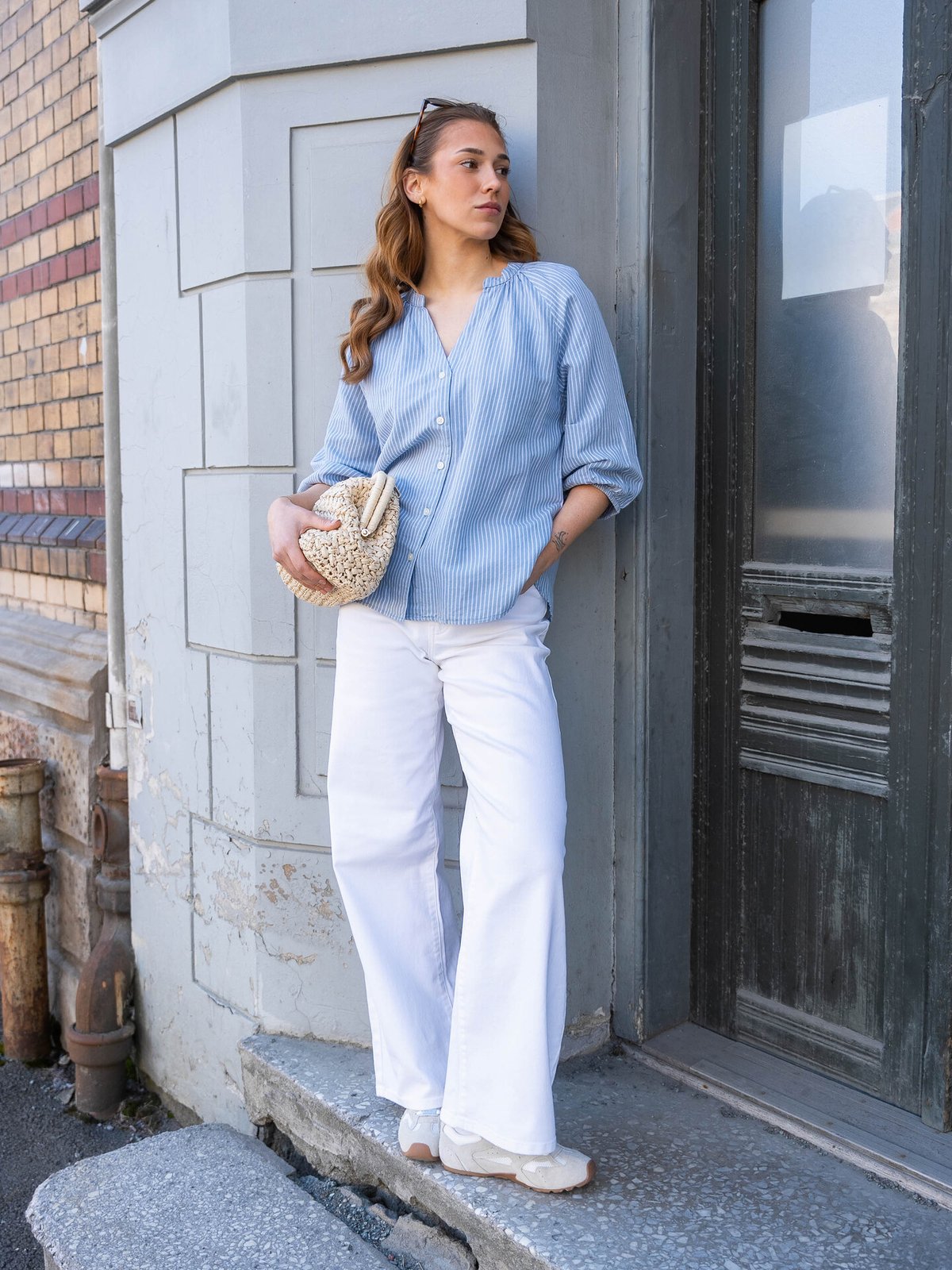 Selected Femme Cleo-Alberta Linen Blend Shirt Dusty Blue