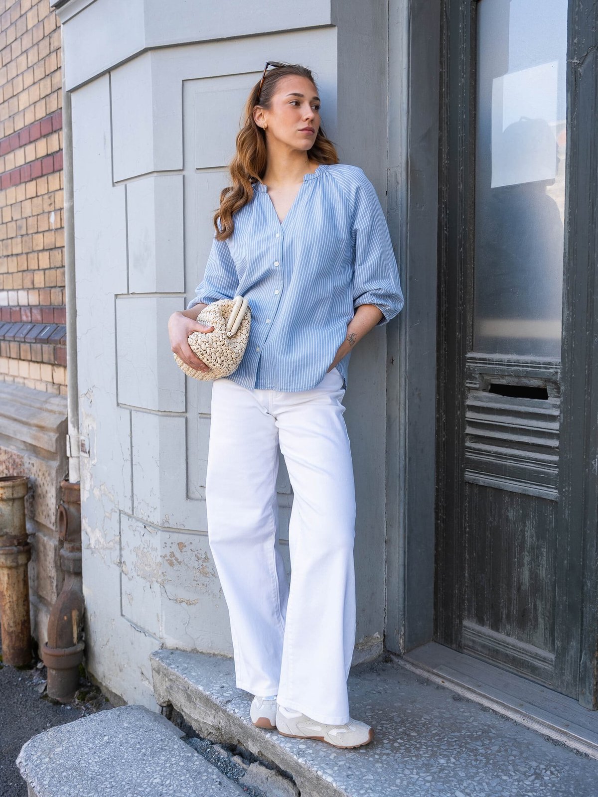 Selected Femme Cleo-Alberta Linen Blend Shirt Dusty Blue
