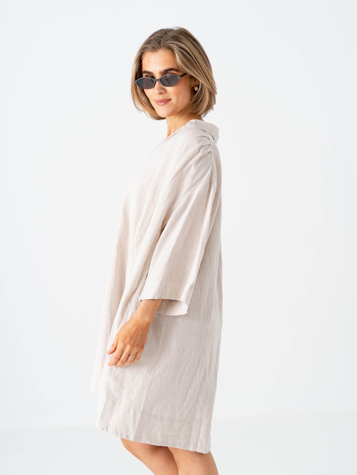 Selected Femme Luisa Talia Linen Blend Dress Sandshell