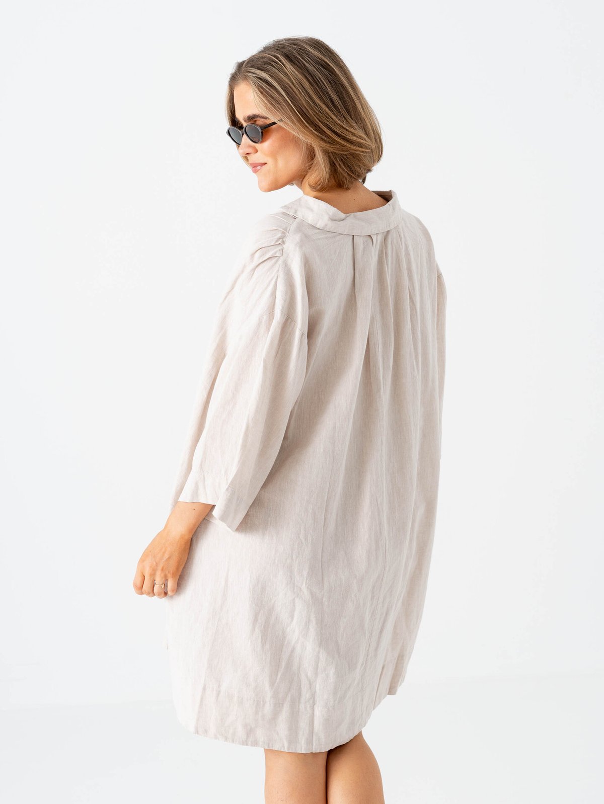 Selected Femme Luisa Talia Linen Blend Dress Sandshell