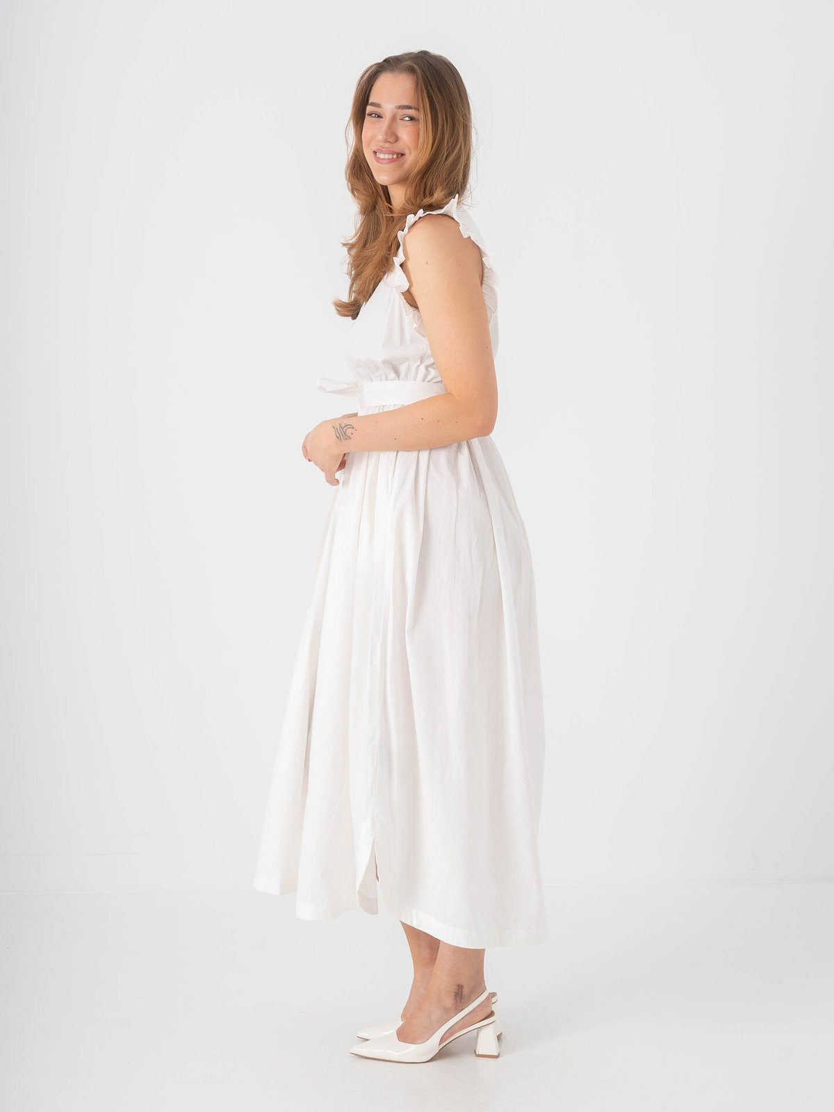 Selected Femme Blair Ida Regular Short Sleeve Long Dress Bright White
