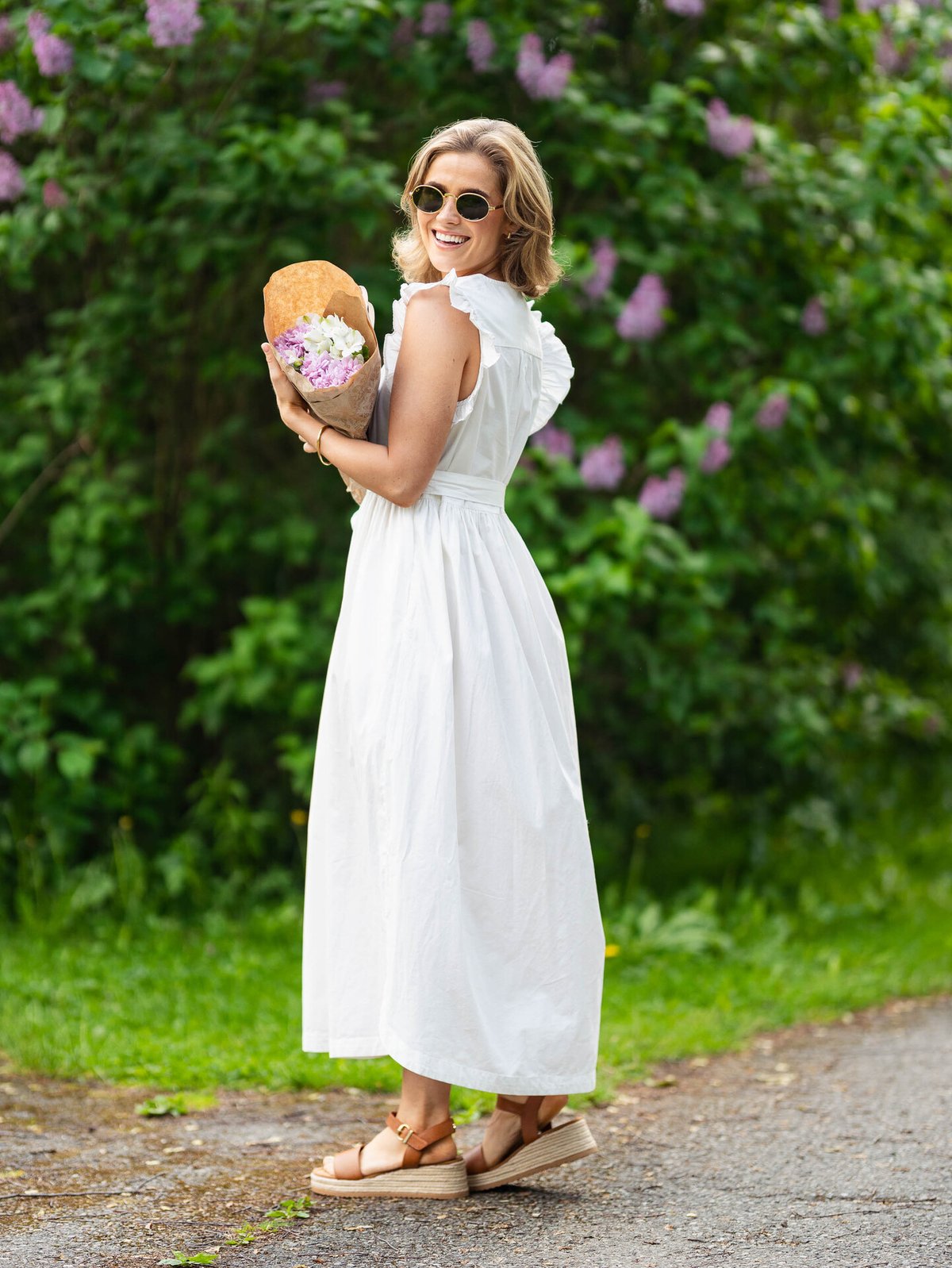 Selected Femme Blair Ida Regular Short Sleeve Long Dress Bright White