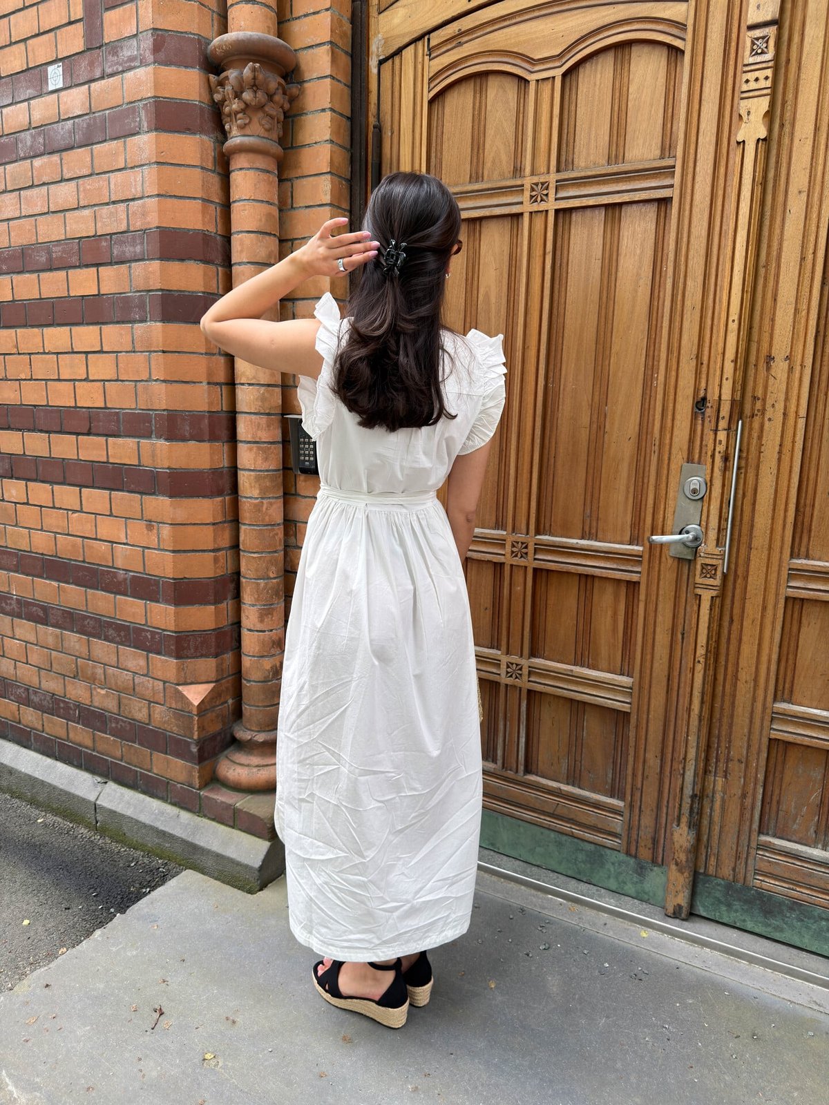 Selected Femme Blair Ida Regular Short Sleeve Long Dress Bright White