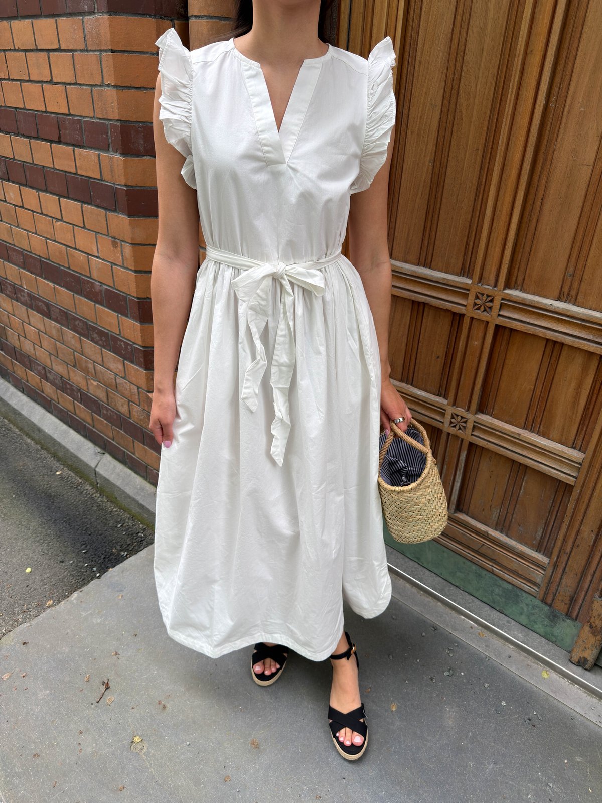 Selected Femme Blair Ida Regular Short Sleeve Long Dress Bright White