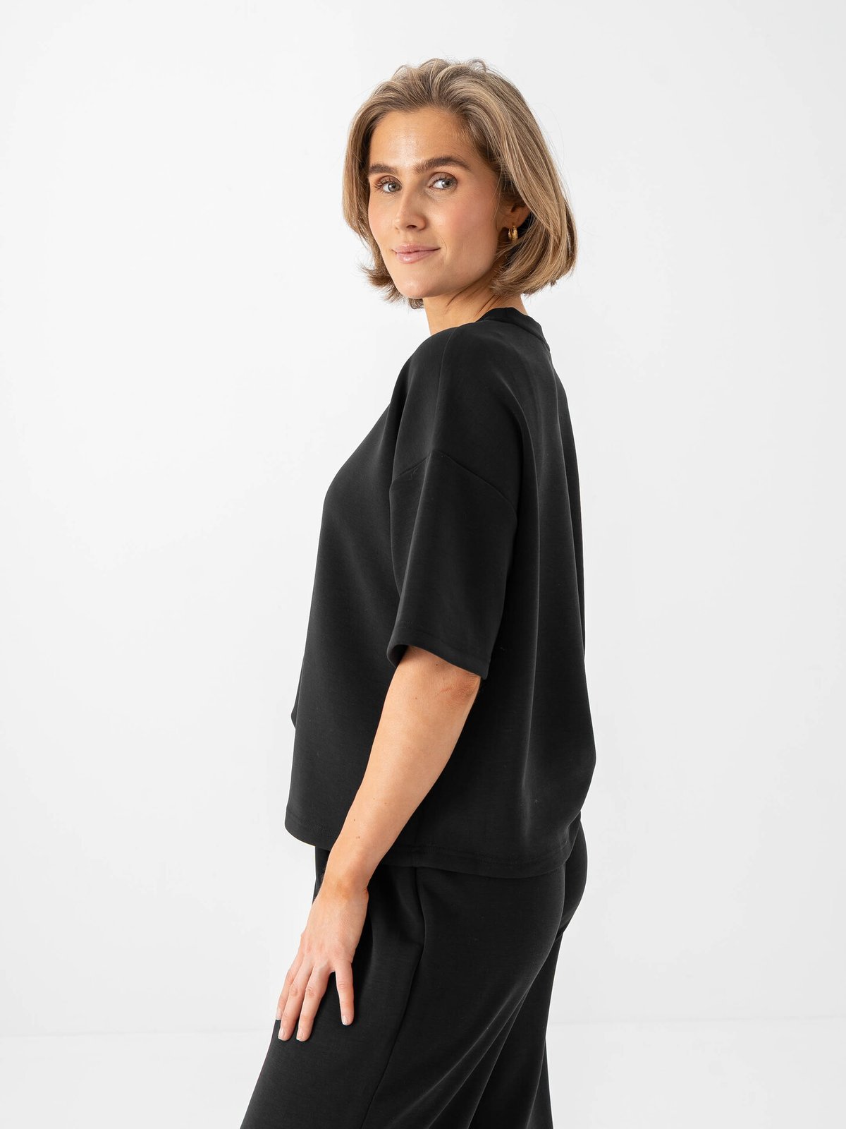 Selected Femme Oversized Tenny Tee Black