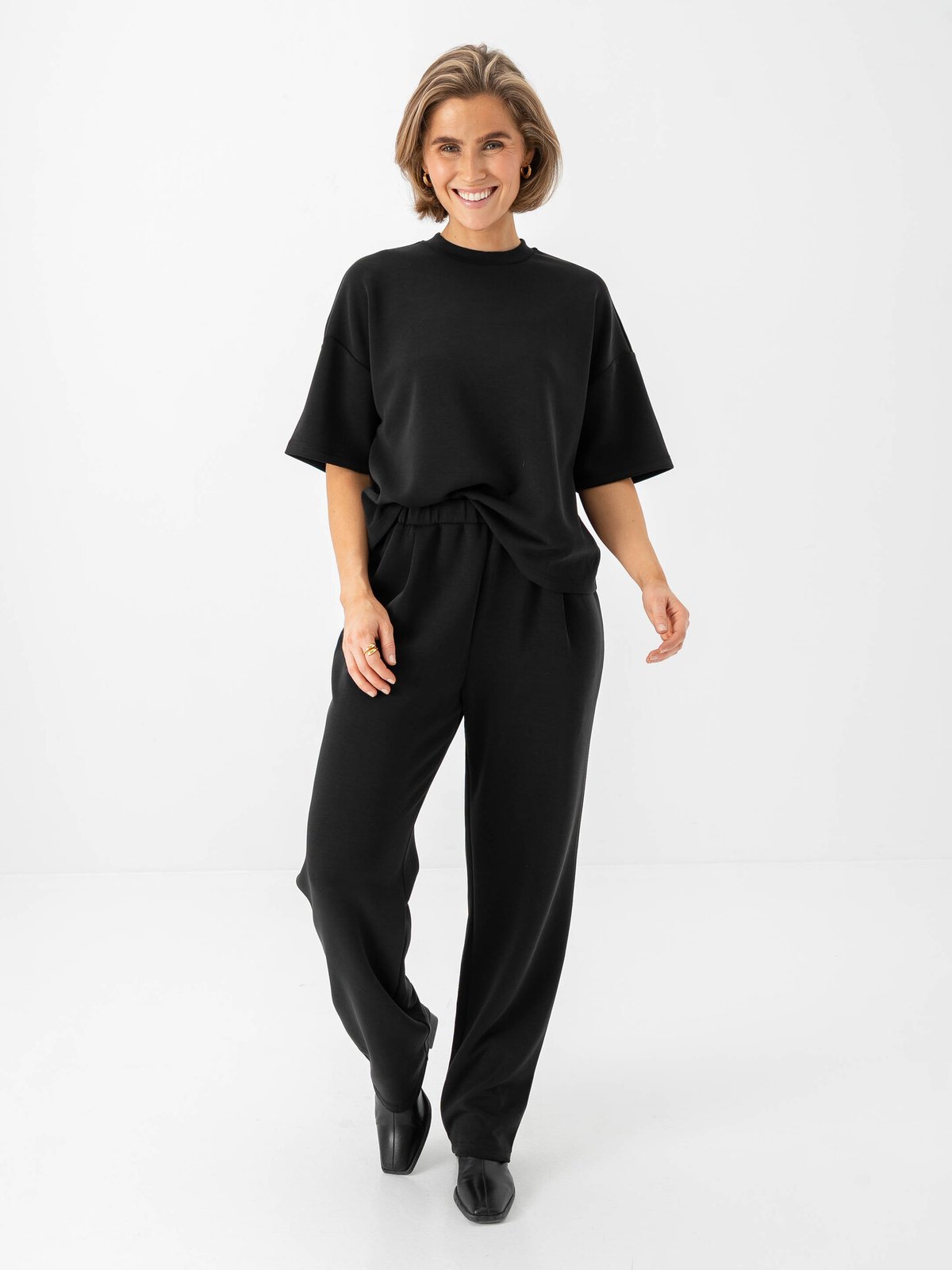 Selected Femme Oversized Tenny Tee Black