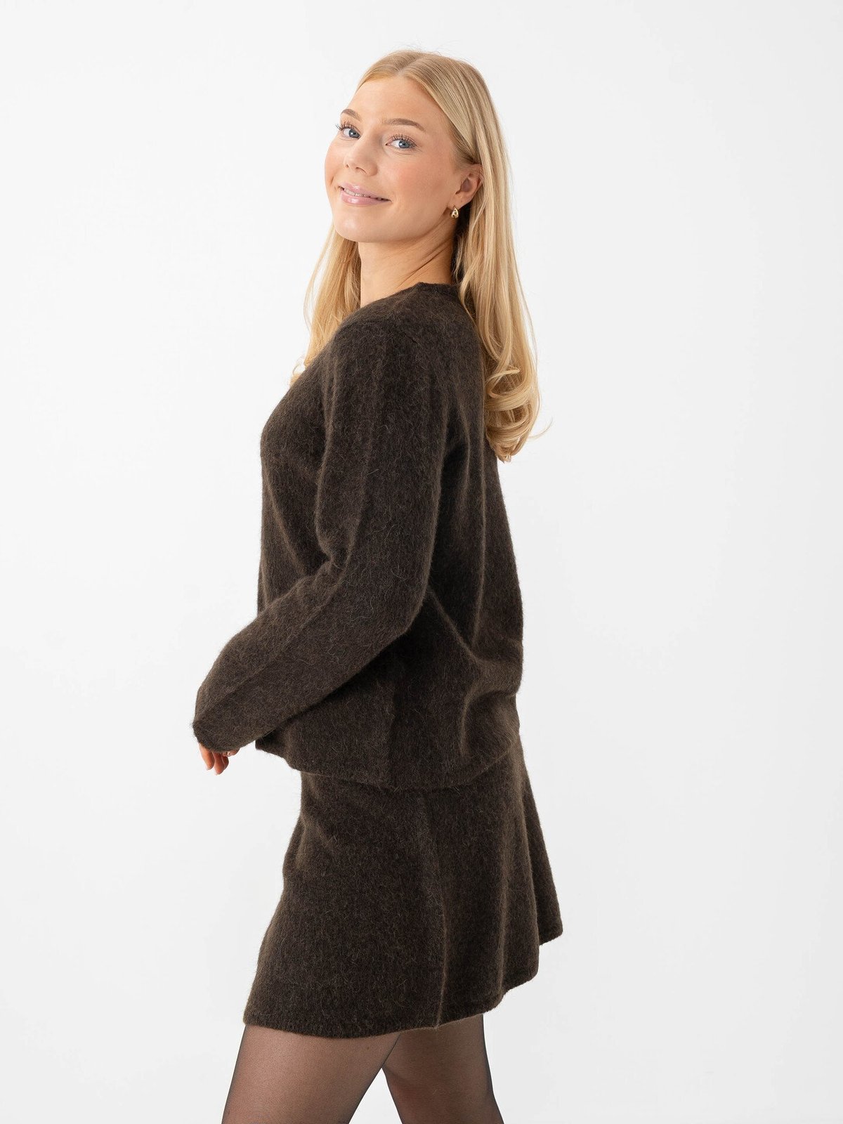 Selected Femme Lulu Brushed Long Sleeve Knit O-Neck Delicioso MELANGE