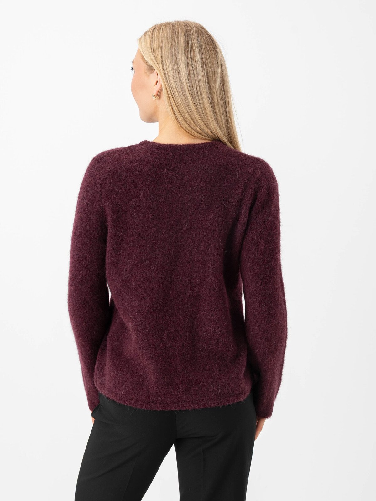 Selected Femme Lulu Brushed Long Sleeve Knit O-Neck Fig