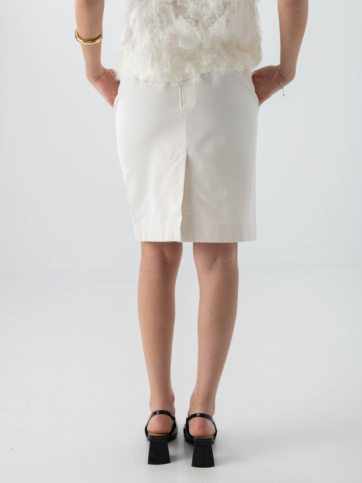 Selected Femme Hotel Amour Mid Waist Midi Skirt Egret