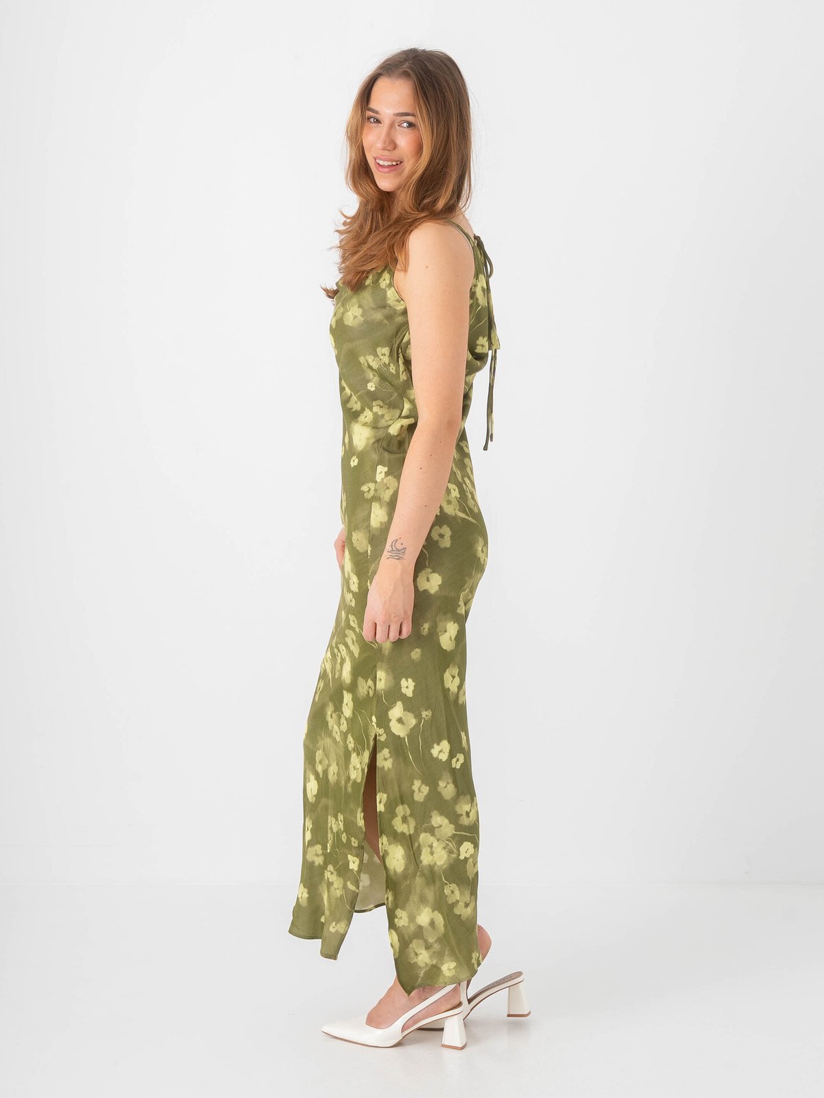 Selected Femme Giona Slim Ankle Strap Dress Lint All Over Print Flower