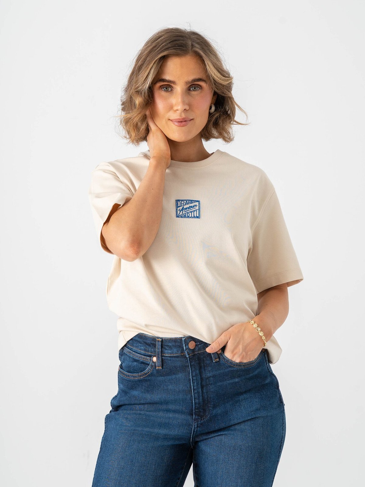 Selected Femme Relaxed Brook Short Sleeve Hotel Amour Tee Angora