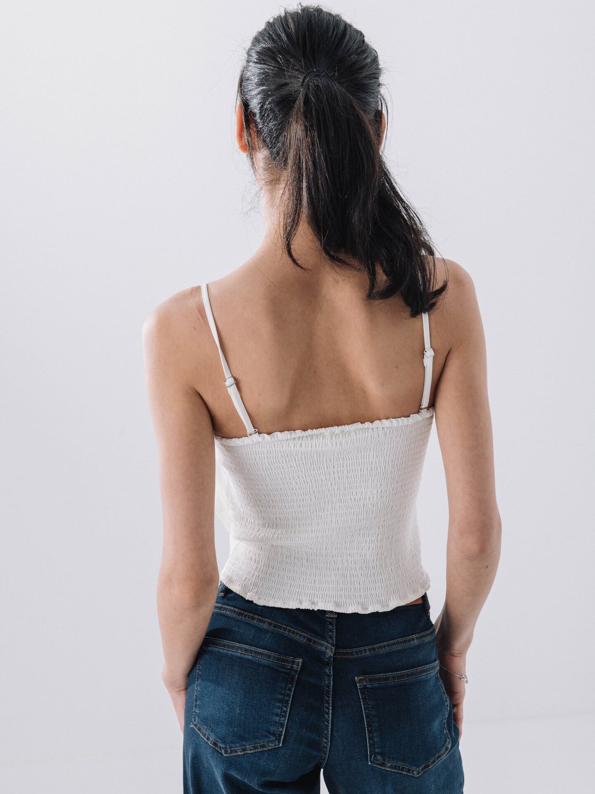 Selected Femme Vinelle Pleated Bandeau Top Snow White