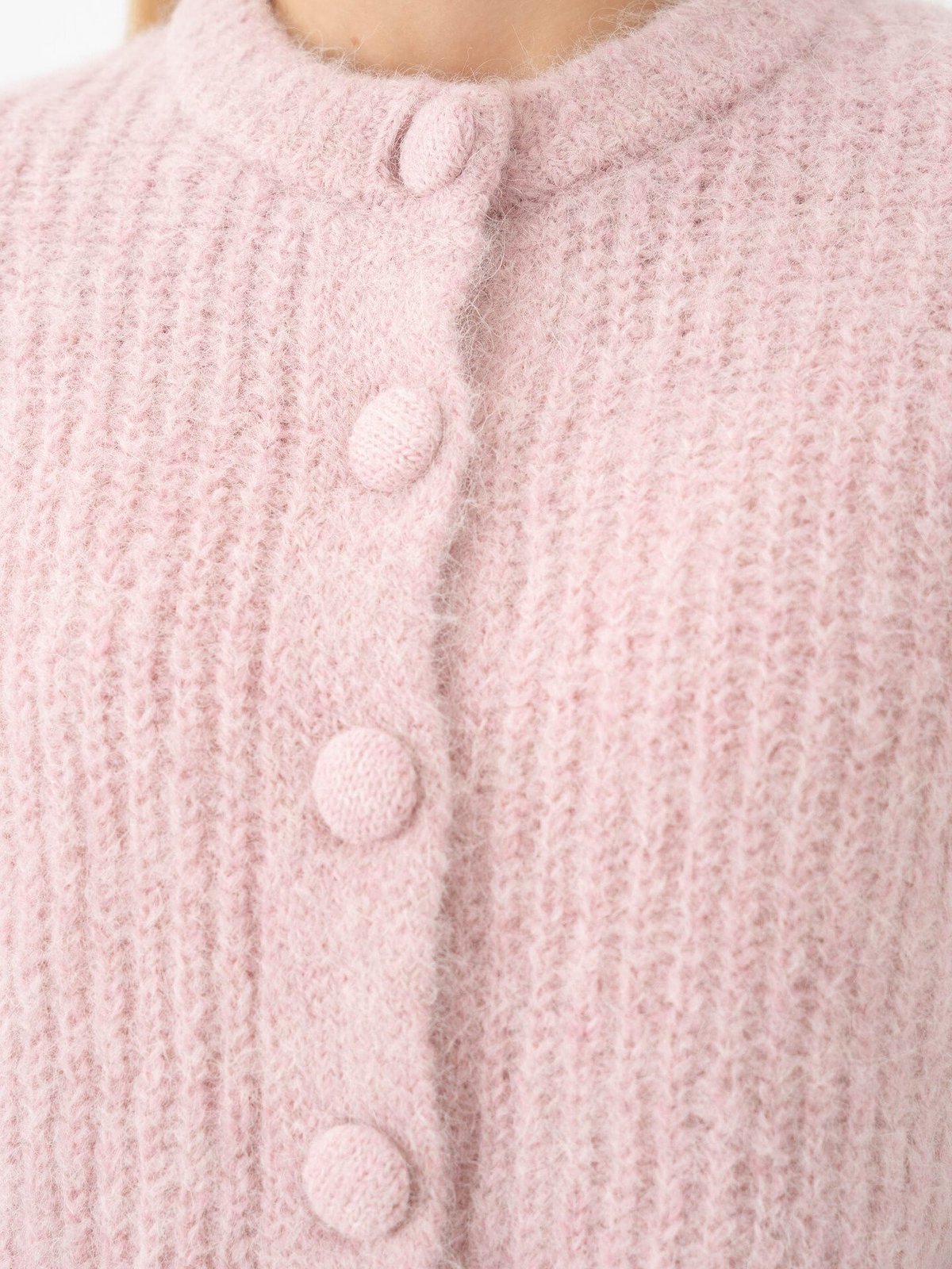 Selected Femme Gabriella Long Sleeve O-Neck Button Cardigan Bleached Mauve